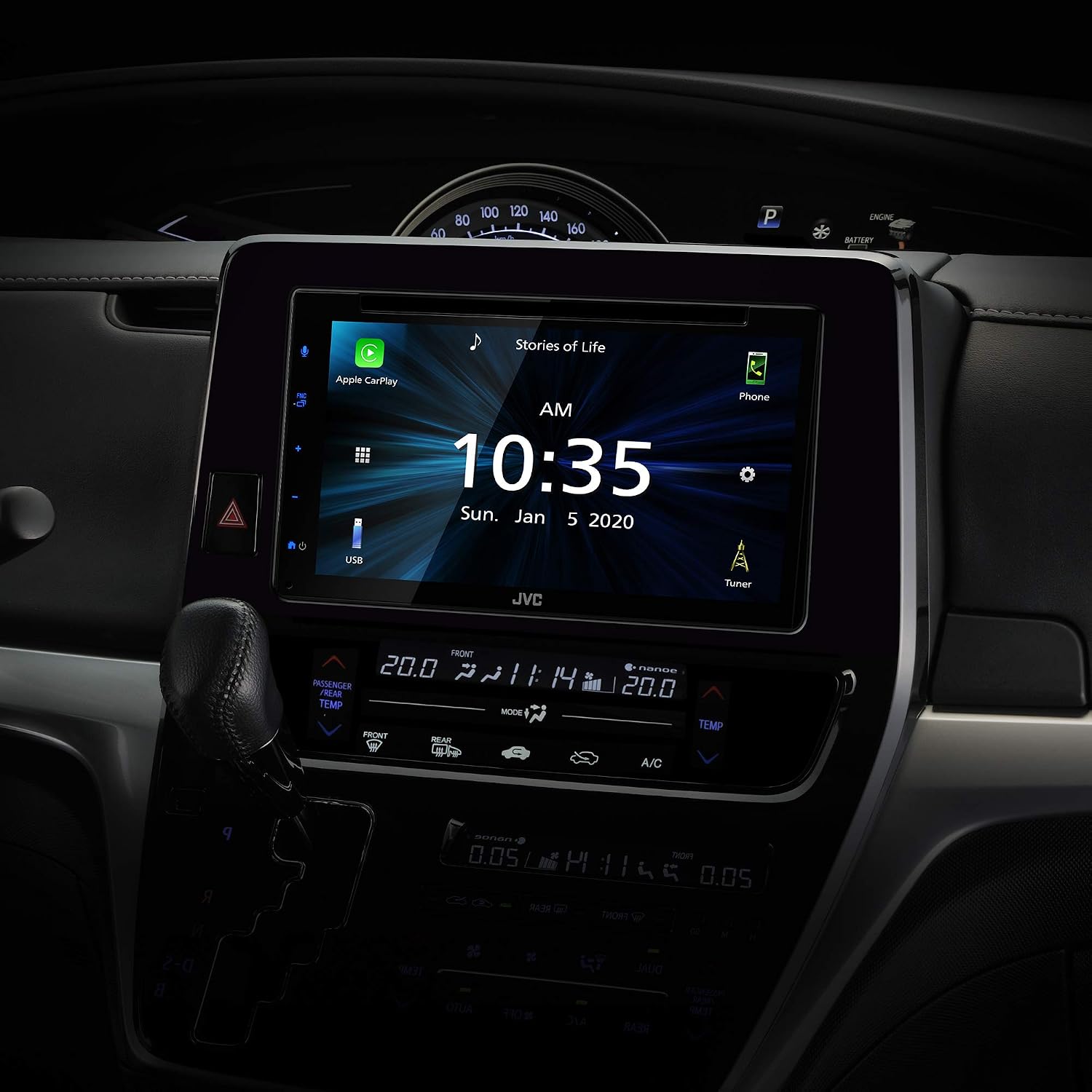 JVC KW-V660BT Apple CarPlay Android Auto DVD/CD Player w/ 6.8" Capacitive Touchscreen, Bluetooth Audio and Hands Free Calling, MP3 Player, Double DIN