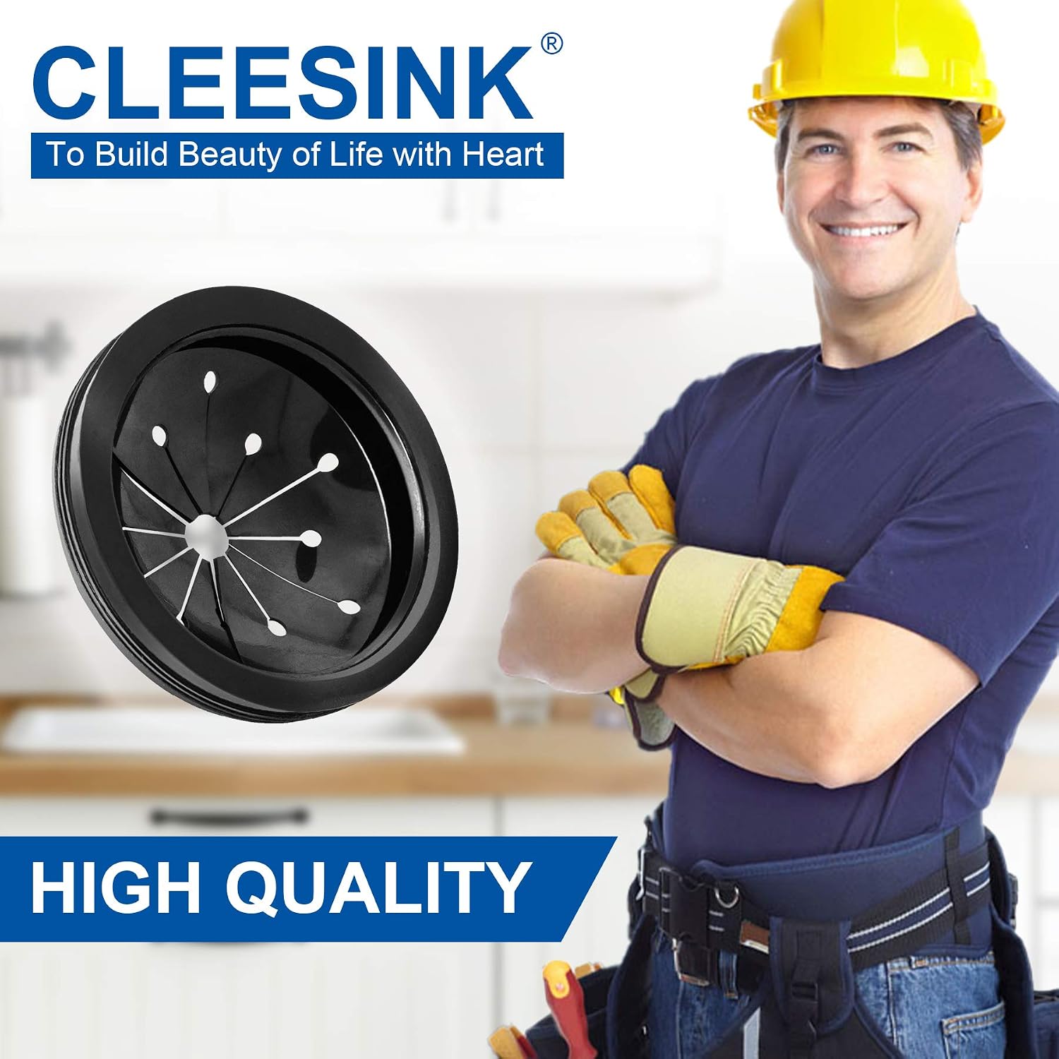 Garbage Disposal Splash Guard Collar Sink Baffle, Food Waste Disposer Parts Accessories, 3-1/8 Inch Multi-function Drain Plugs for Garbage Disposals by CLEESINK