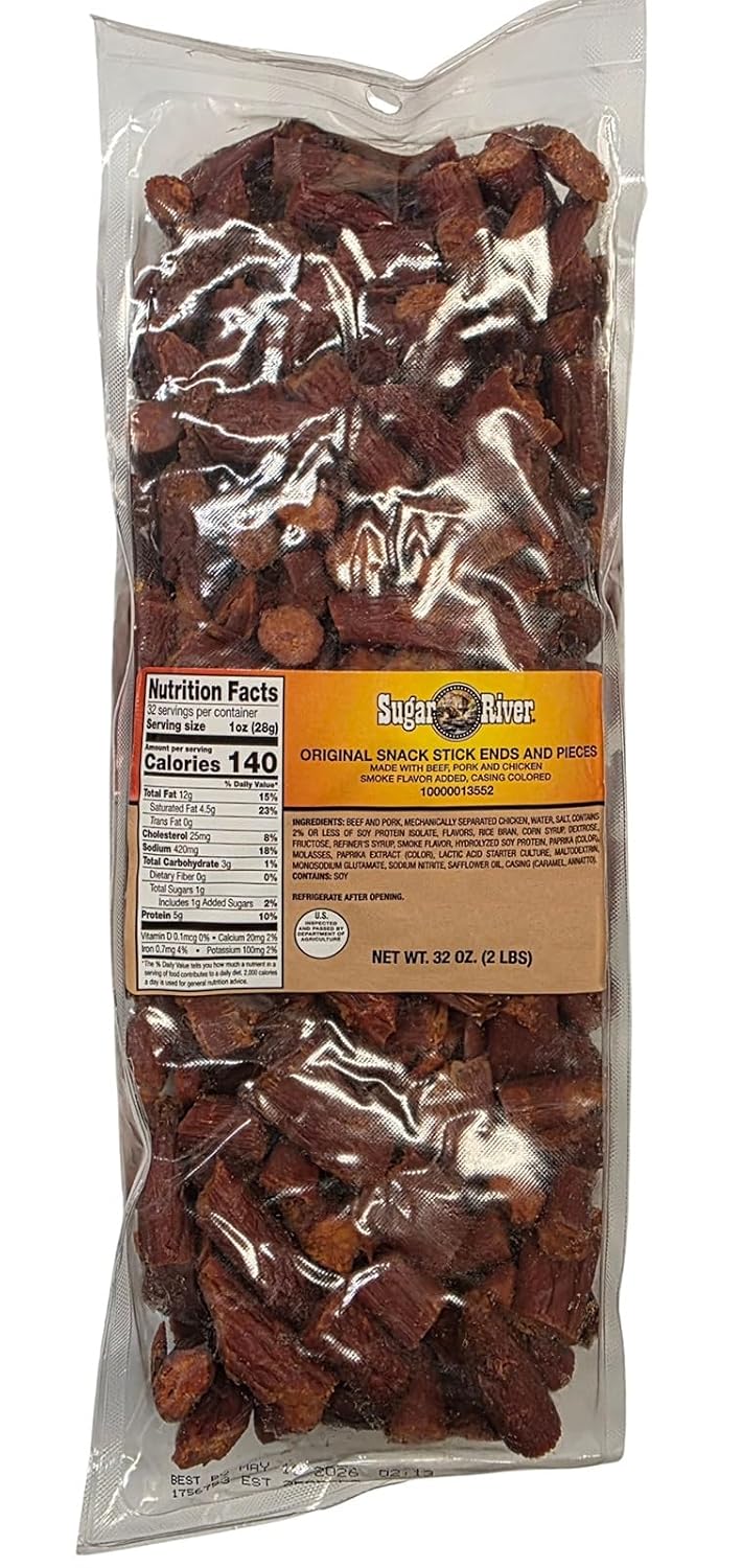 Sugar River Meat Snack Links Sticks Ends & Pieces, 2lbs (Original Snack Stick, NOT vacuum sealed)