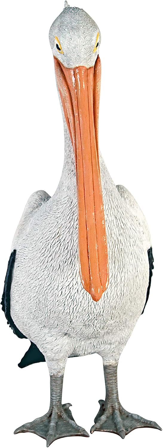 Design Toscano Coastal Decor Ocean's Perch Pelicans Garden Bird Statue, 9 Inch Wide, 24 Inch Tall, Cast Stone Resin, Full Color Finish