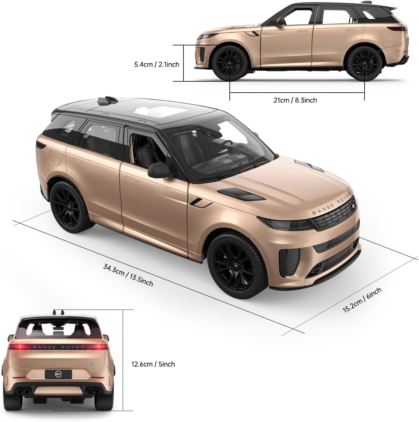 RASTAR Land Rover Defender RC Car, 1/14 Land Rover Remote Control Toy Model Car, Doors Opened by Manual– Green
