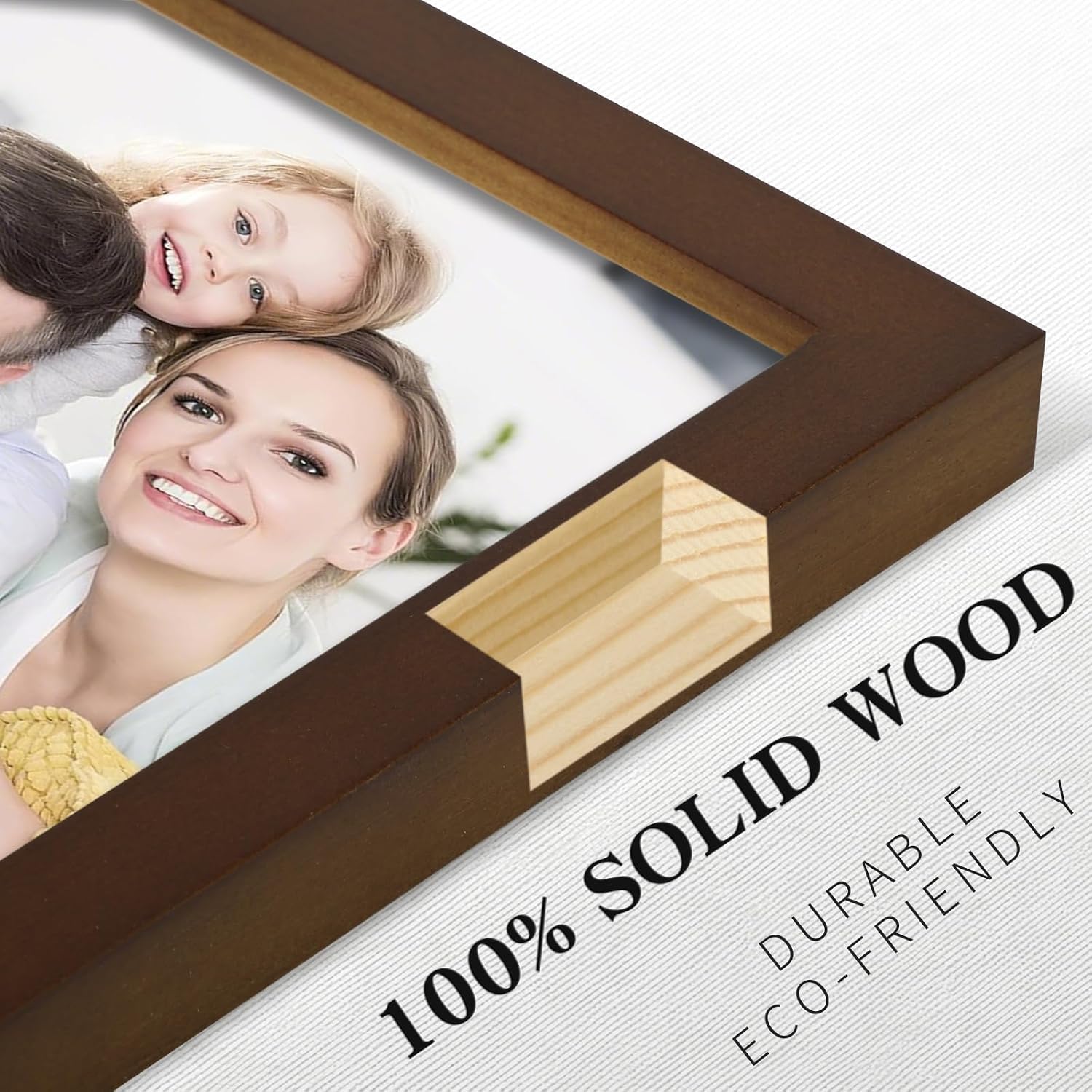 Picture Frames 8x8 2 Pack Made of Solid Wood Black for Wall Mounting and Tabletop Display