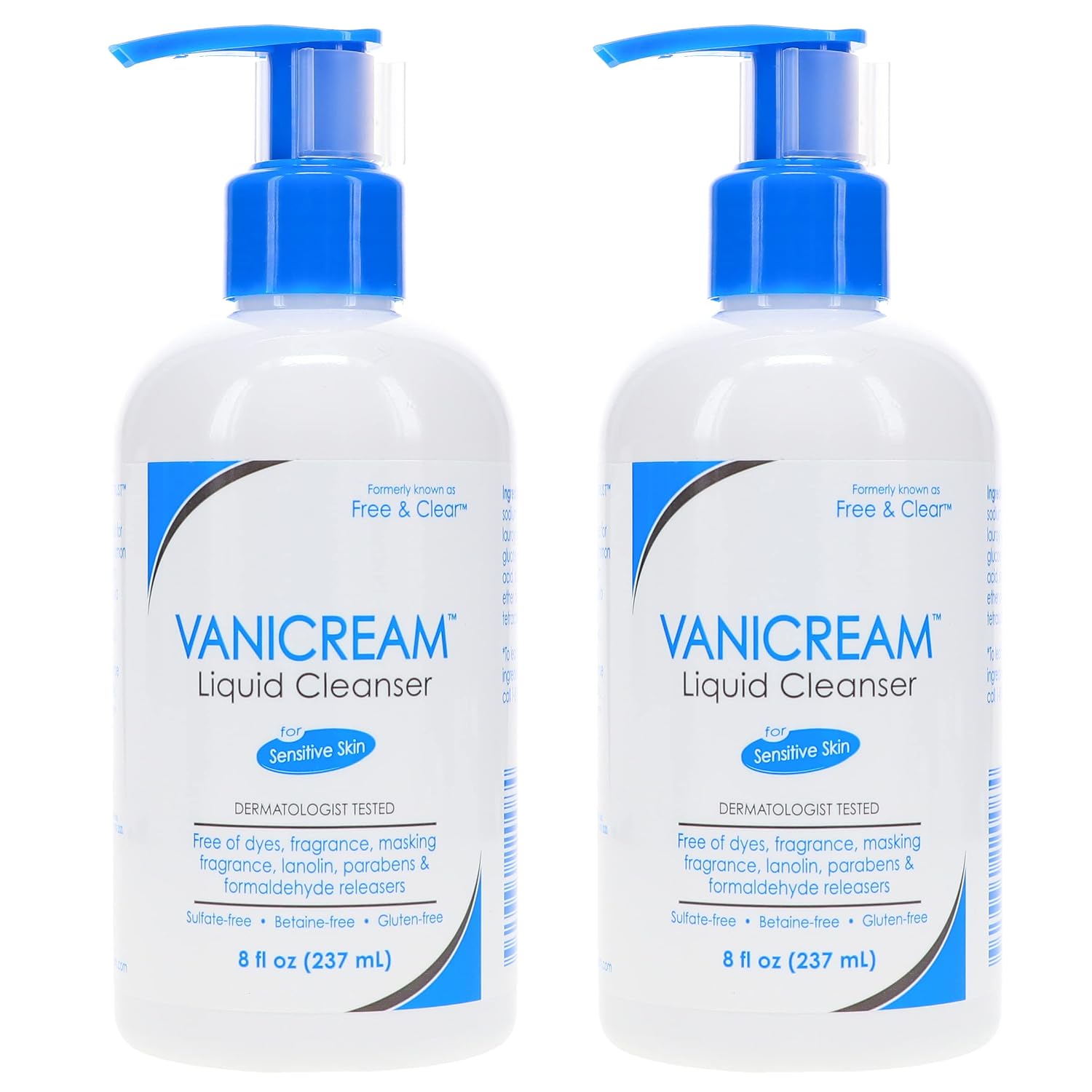 Free and Clear Liquid Cleanser, 8 Ounces each, Pack of 2