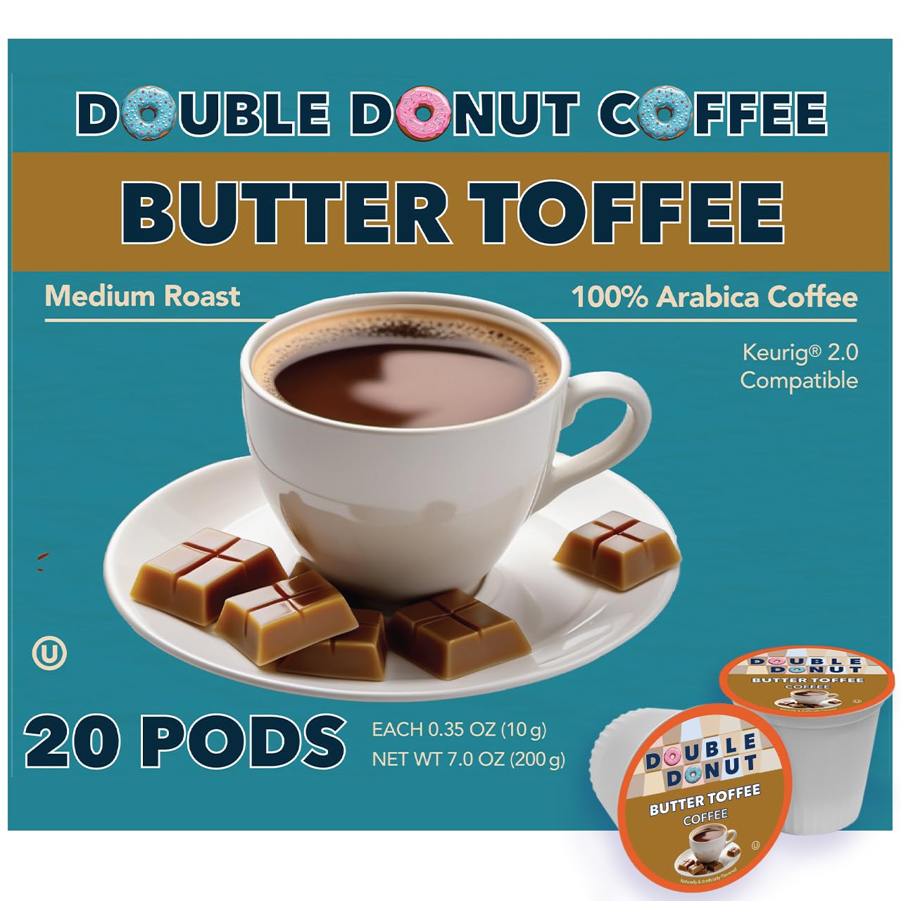 Double Donut Coffee Breakfast Blend Coffee Pods, Light Roast Coffee in Recyclable Single-Serve Pods for Keurig K Cups Brewer Machines, 80 Count Bulk Pack, original version