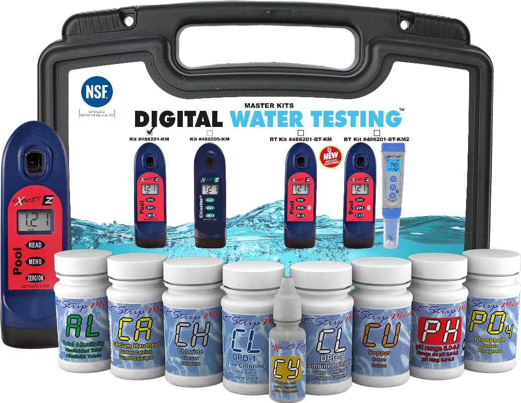 ITS 486201-KM Pool Exact EZ Photometer Master Pool Test Kit | 10 Parameters - F/C/T Chlorine, pH, Alkalinity, Calcium, Cyanuric, Copper, Salt