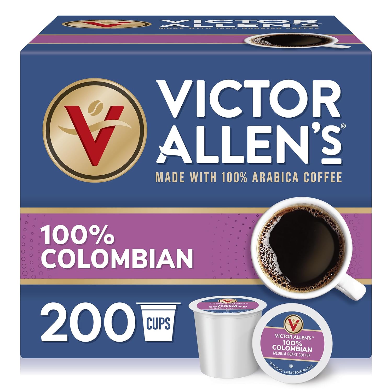 Victor Allen's Coffee Donut Shop Blend, Medium Roast, 80 Count, Single Serve Coffee Pods for Keurig K-Cup Brewers | 100% Arabica beans, Compatible with all K-Cup brewers, Kosher-OU (Pareve), 90-150mg caffeine per serving