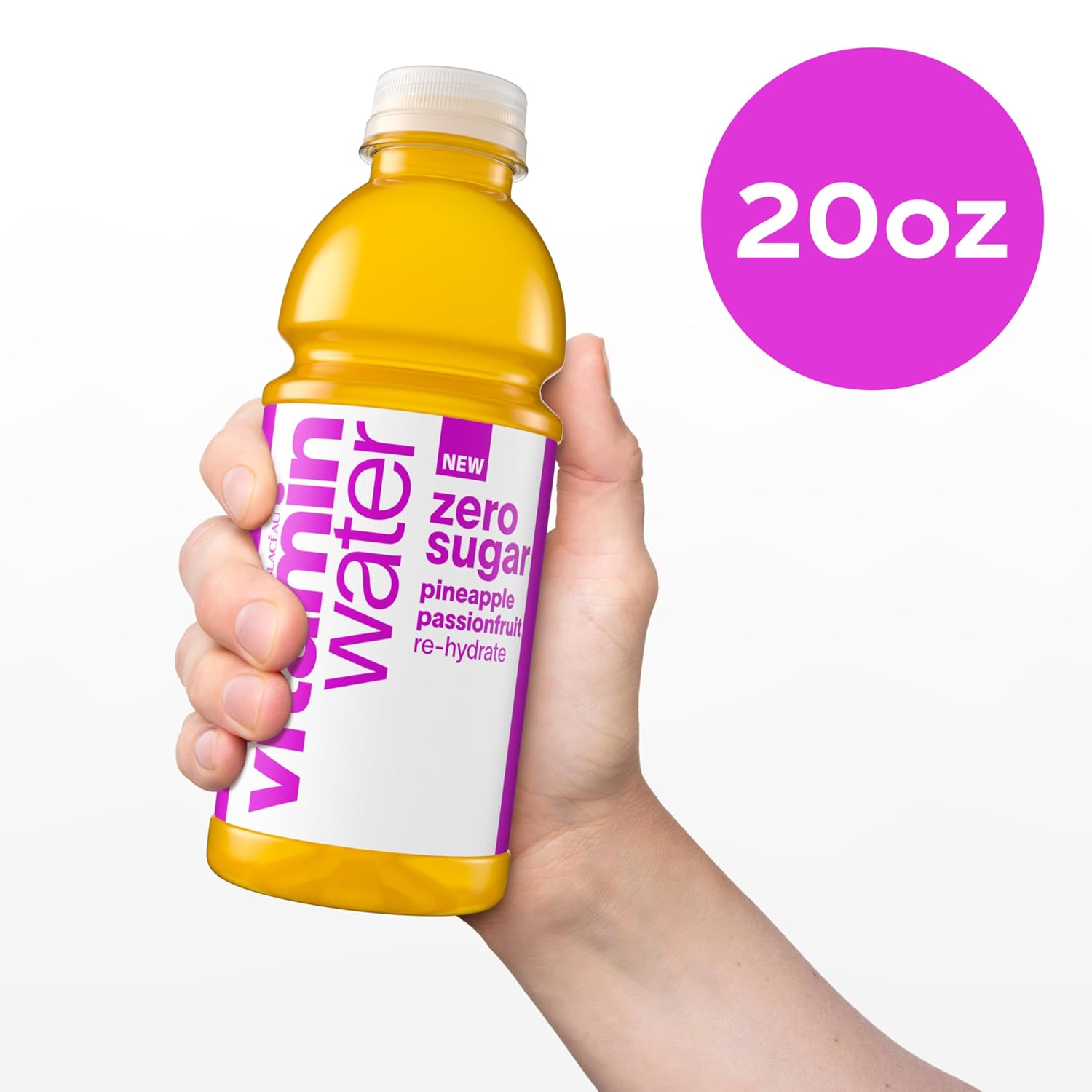 vitaminwater Squeezed Lemonade Zero Sugar, Flavored Water Beverage Bottles, 20 fl oz, 12 Pack