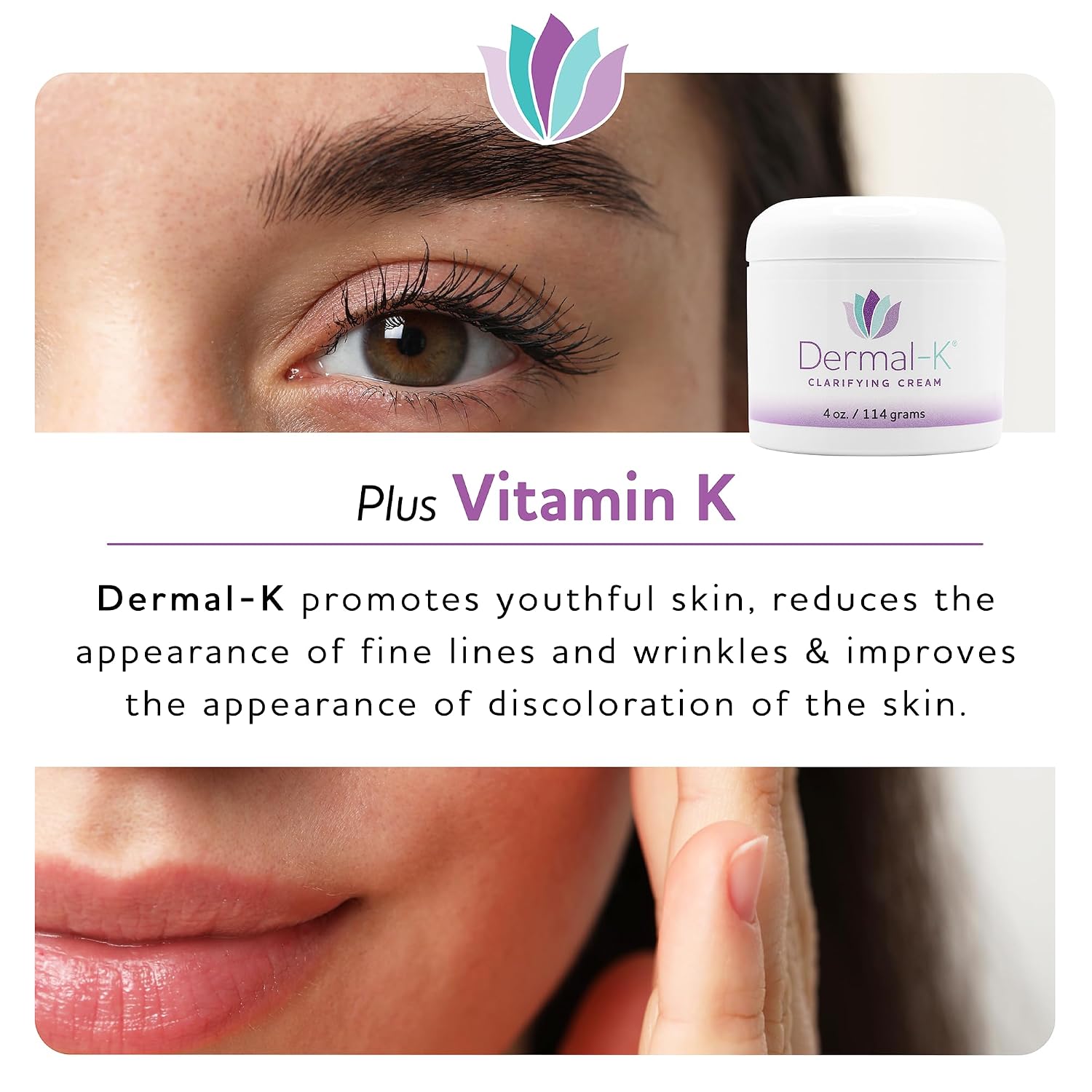 Dermal-K Vitamin K Cream 4 OZ | Hydrating Cream with Antioxidants & Botanicals |Reduce the Appearance of Discoloration