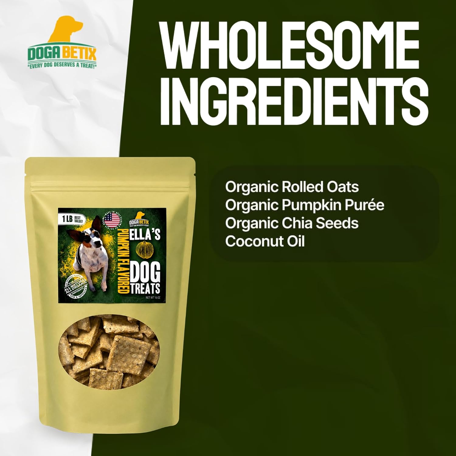 Ella's Diabetic Dog Treats Chicken (8oz) - Low Glycemic Ingredients - Vet Approved - Made in USA by Owners of Diabetic Dogs - Developed to Help Keep Glucose Levels Stable