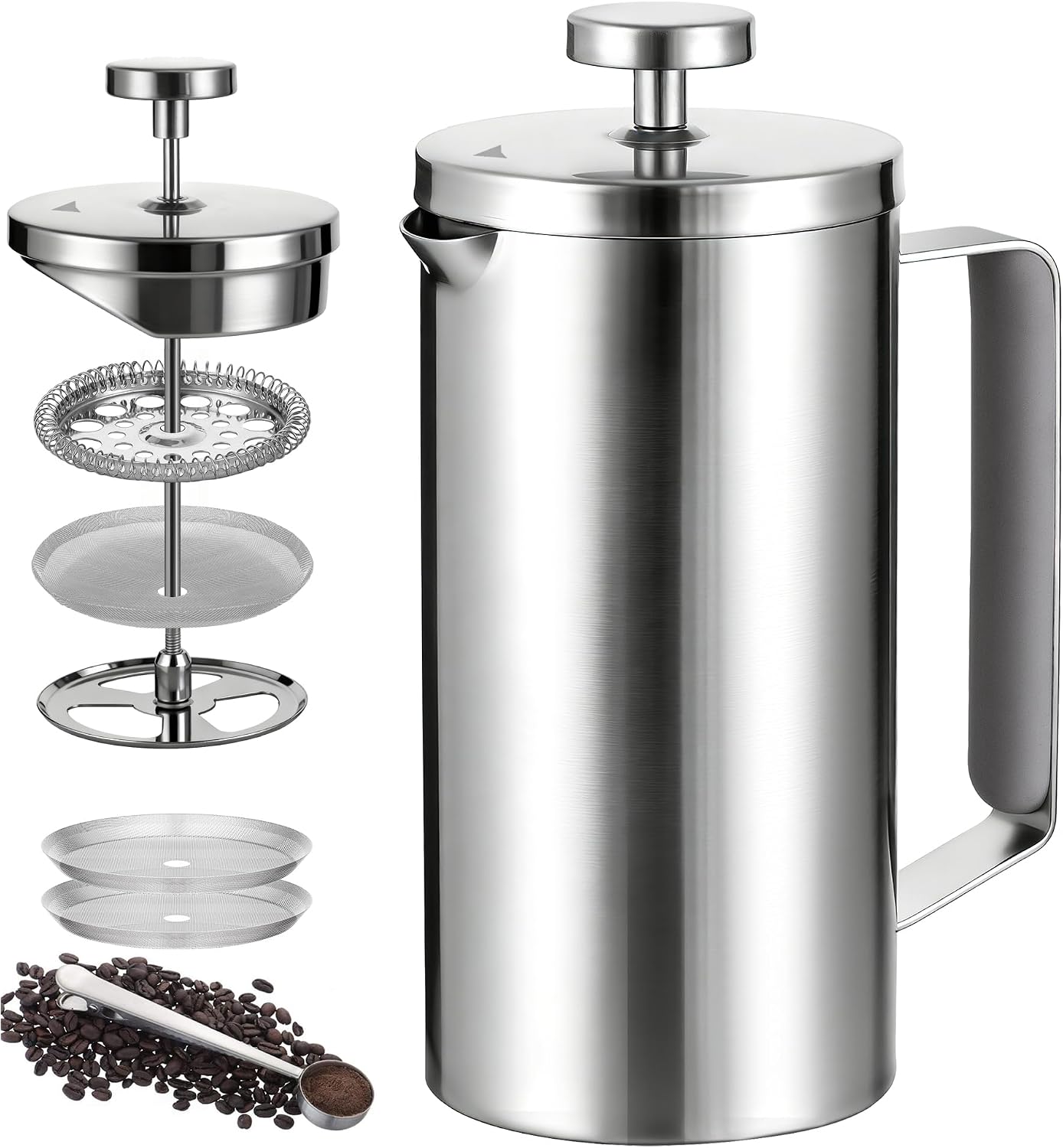 Black French Press Stainless Steel 34oz