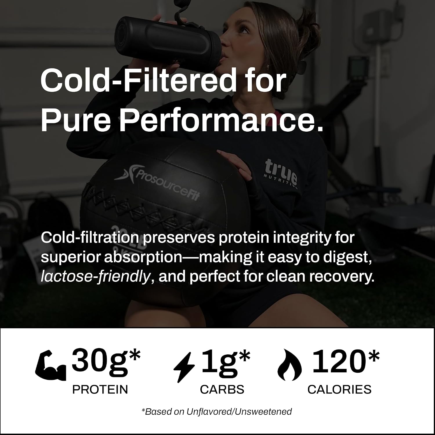 True Nutrition Whey Protein Isolate, Unflavored, 1lb | Cold-Filtered, 30g Protein per Serving, Unsweetened, No Additives, Keto, Gluten Free, Lactose Free, Non-GMO