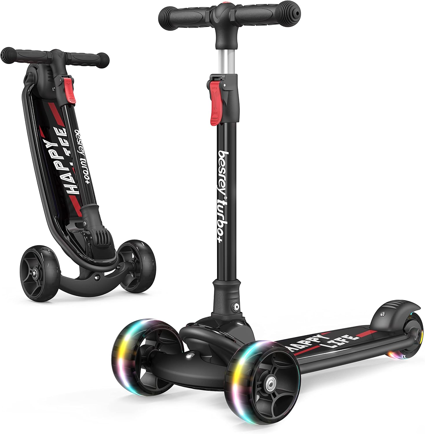 besrey 3 Wheel Scooter for Kids Ages 3-10 with 4 Adjustable Height