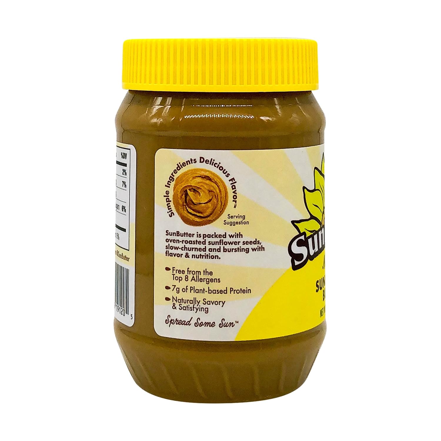 SunButter Original Sunflower Seed Butter, 16 oz Nut-Free Spread with 7g Plant-Based Protein, Roasted Rich & Savory Flavor, Smooth Texture | Vegan, Kosher & Non-GMO