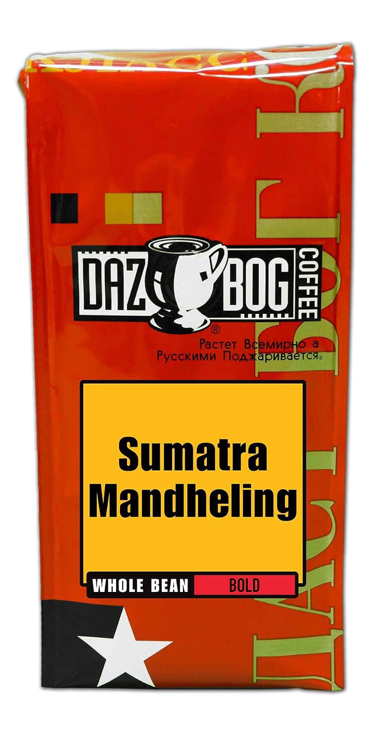 Dazbog Coffee | French Roast | Whole Bean Coffee | Pack of 6 | 11 oz. | Creamy & Smoky Finish | Dark Roast Blend | Rich, Smooth, Full Bodied | Vacuum Sealed Freshness