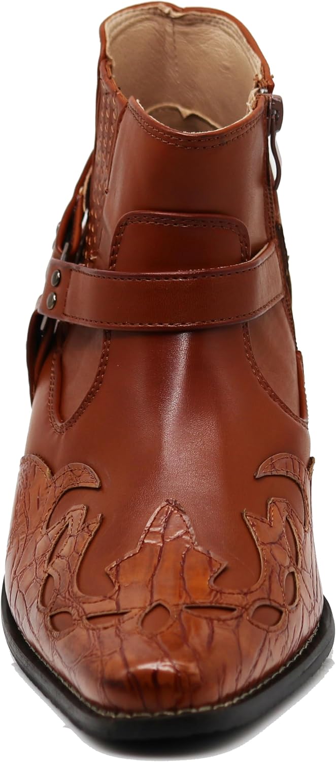 Enzo Romeo WT11 Men's Western Cowboy Motorcycle Ankle Boots