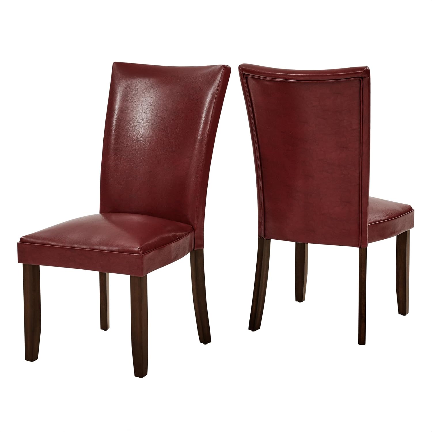 Steve Silver Company Hartford Parsons Chair, Vegan Leather, Contemporary Style, Dining Room, Kitchen, Asian Hardwood Solids, Ergonomic Shape Backing, 20" D x 28" W x 41" H, Brown