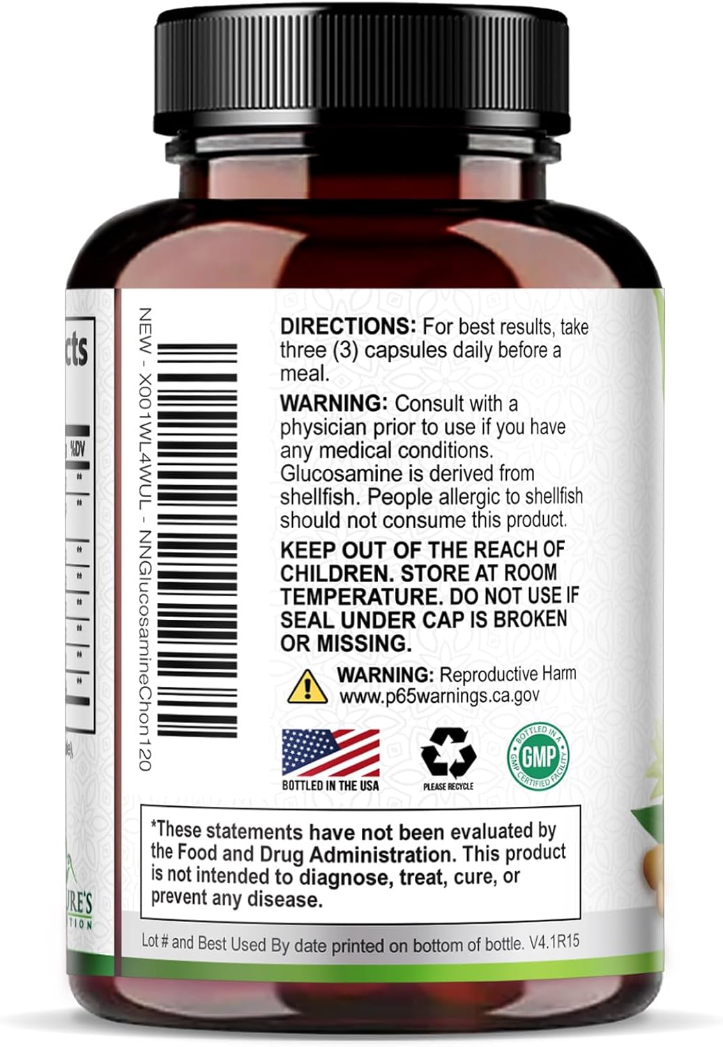 Glucosamine Chondroitin MSM 2100mg - Joint Support Supplement for Joint Mobility & Cartilage Support For Men and Women - Glucosamine Supplements with Turmeric & Boswellia, USA Bottled - 120 Capsules