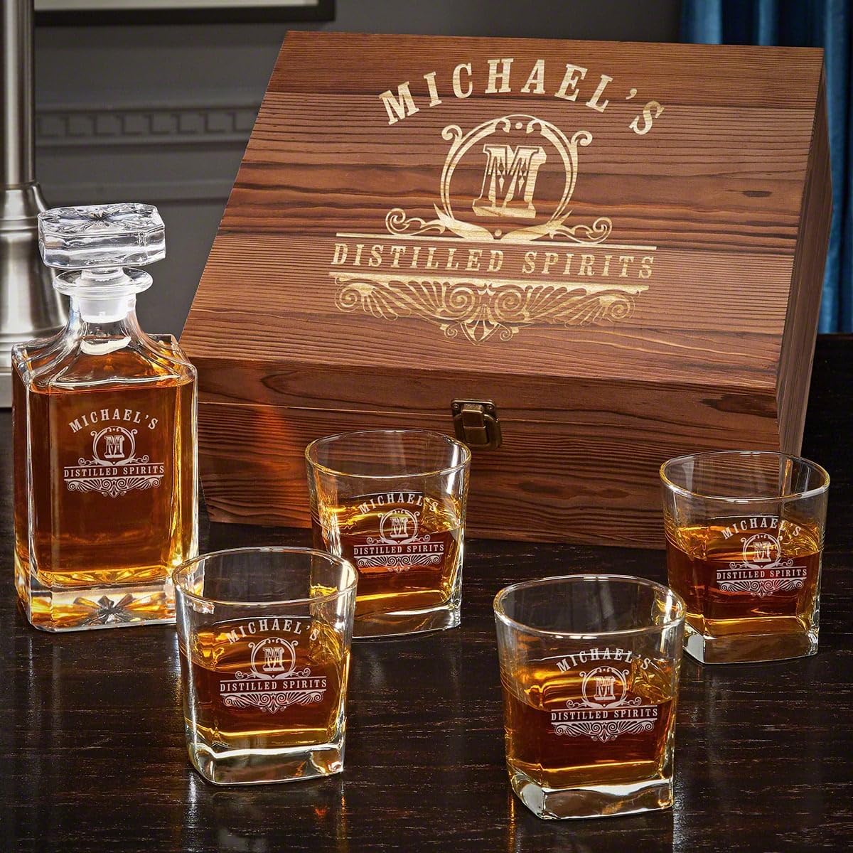 Personalized Whiskey Decanter - Luxury Bourbon & Scotch Decanter for Liquor