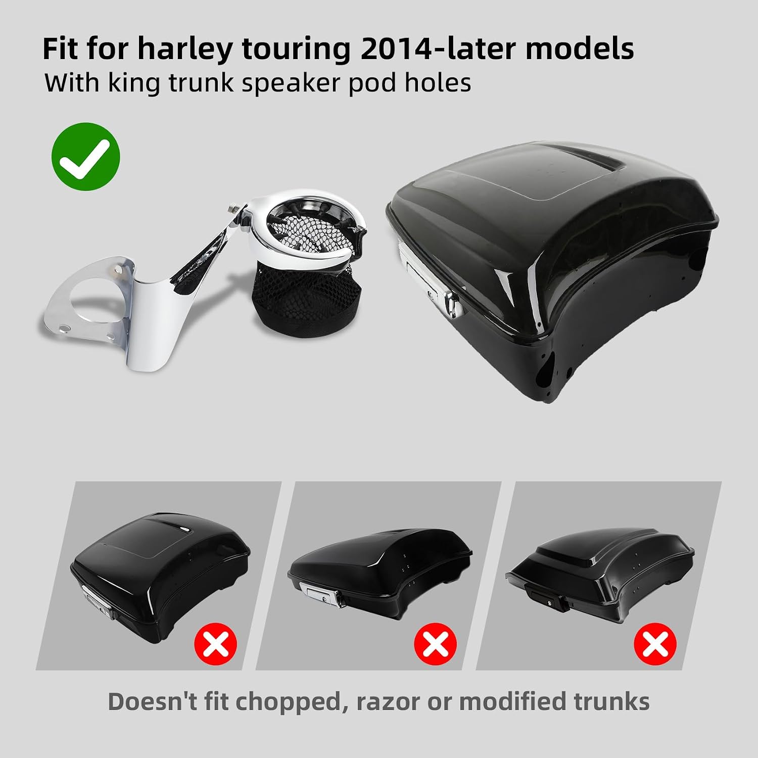 Rear Passenger Drink Cup Holder Fit for Harley 2014-2025 | Motorcycle Cup Holder