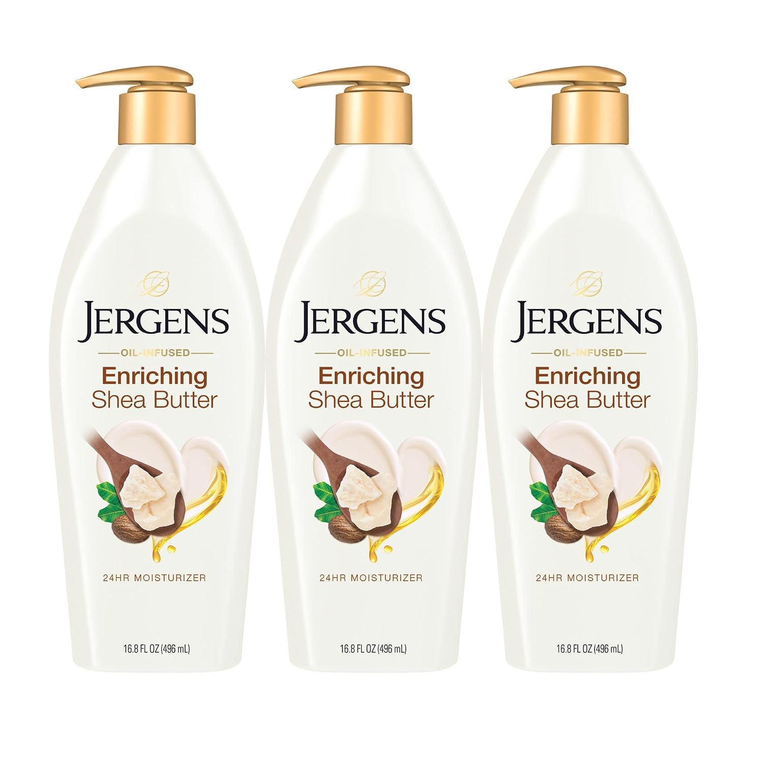 Jergens Shea Butter Body Lotion, Deep Moisturizer for Dry Skin, 26.5 fl oz | Enriching Hand and Body Lotion, Vitamin E, Extremely Dry Skin Relief, 2.5X More Radiant Skin, Deep Conditioning