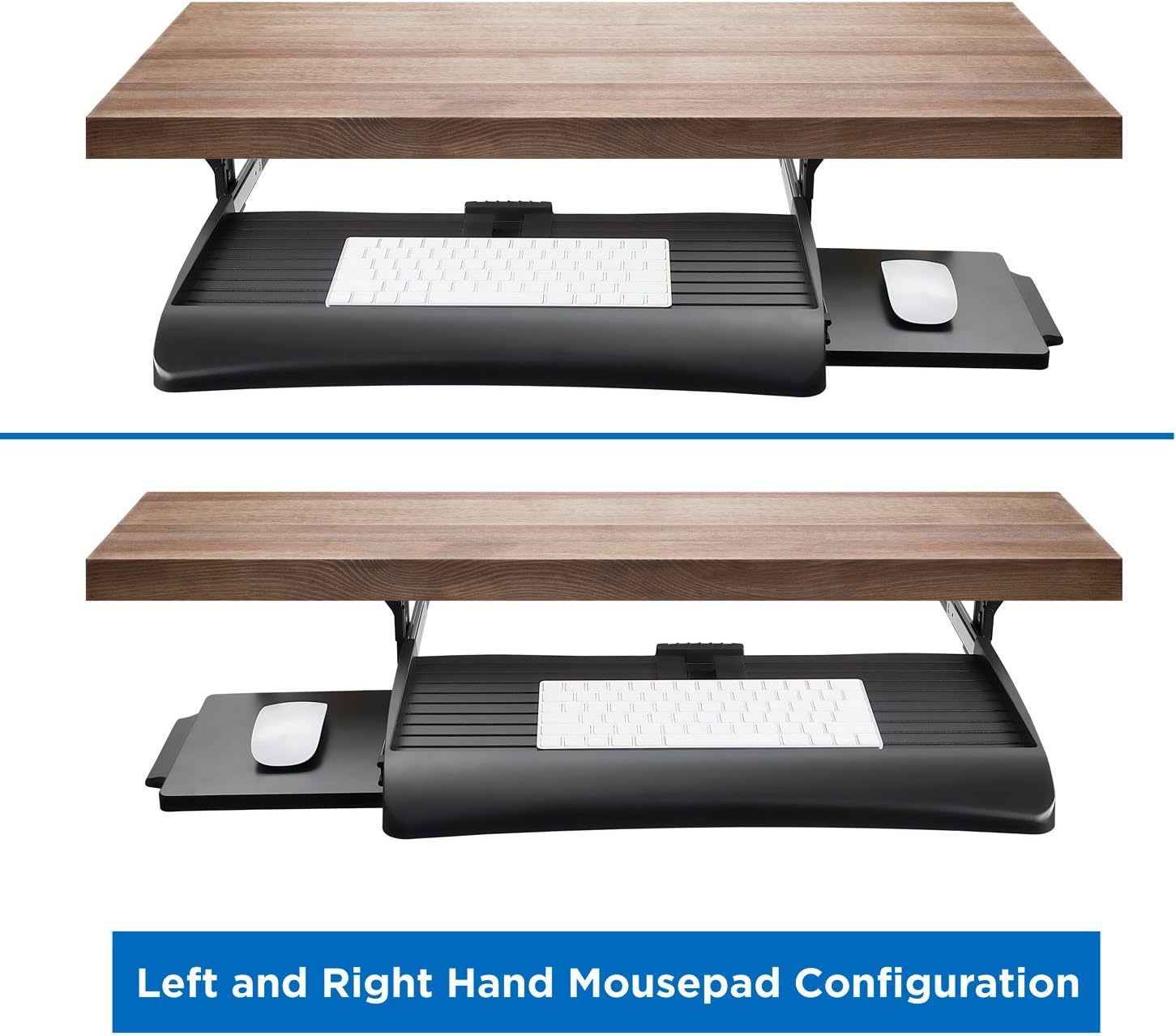 Mount-It! Keyboard Tray Under Desk with Adjustable Mouse Platform – Easy-Glide Sliding Drawer Under Desk Slide Out – Ergonomic Under Key Board