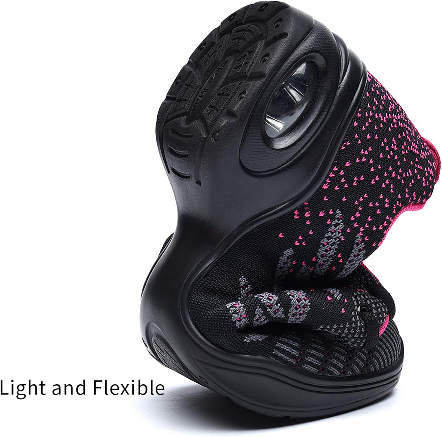 Slow Man Women's Jazz Shoes Lace-up Sneakers - Breathable Air Cushion Lady Split Sole Athletic Walking Dance Shoes Platform