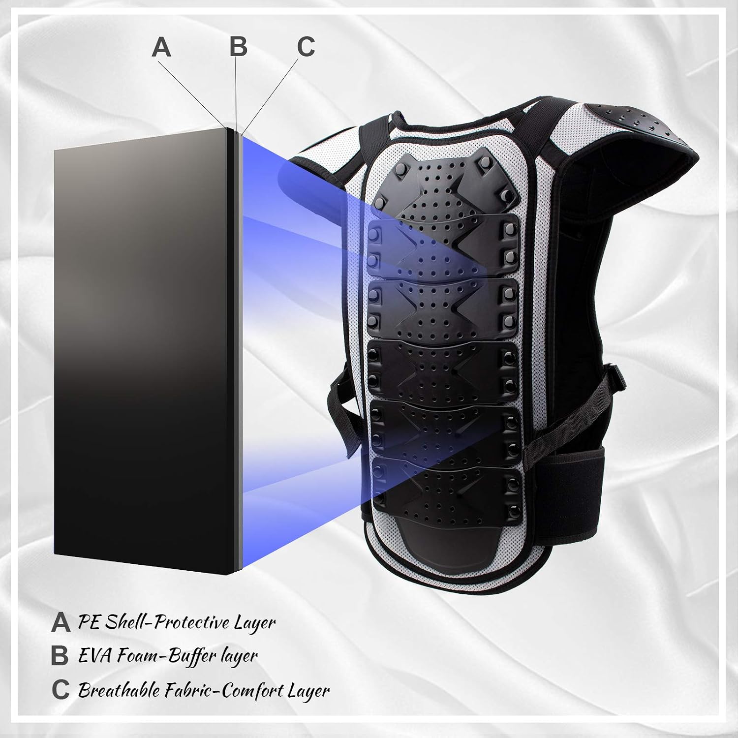 Webetop Kids Dirt Bike Chest Protector Motocross Adjustable Youth Chest Protector Shock-Resistant Dirt Bike Gear for ATV, Cycling | Youth Riding Gear, Adjustable Fit, Lightweight Design, Multi-Sport Use, Growth-Friendly Wear, Easy On and Off