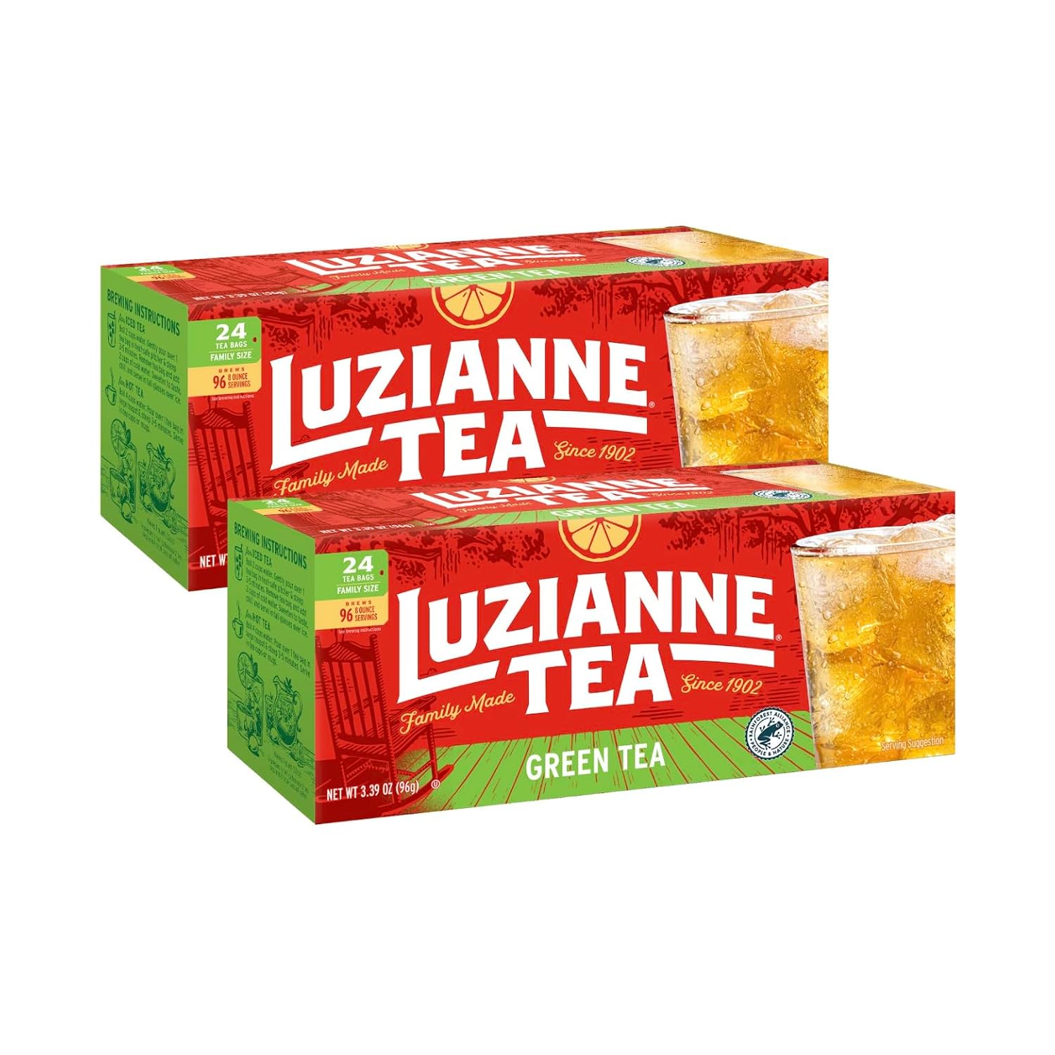 Luzianne Green Tea Bags, Family Size, 24ct Box (Pack of 1)