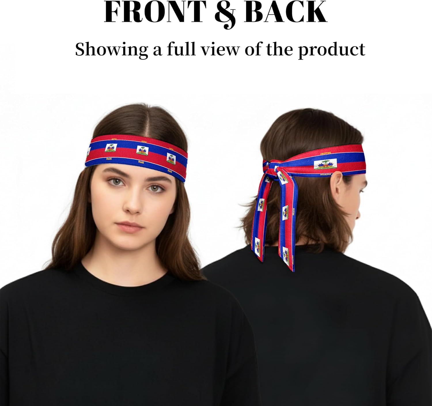 Tie Headbands for Men Women,Pattern Gymwrap,Gym Workout Adjustable Non-Slip Sweatbands for Running,40 X 2.4In