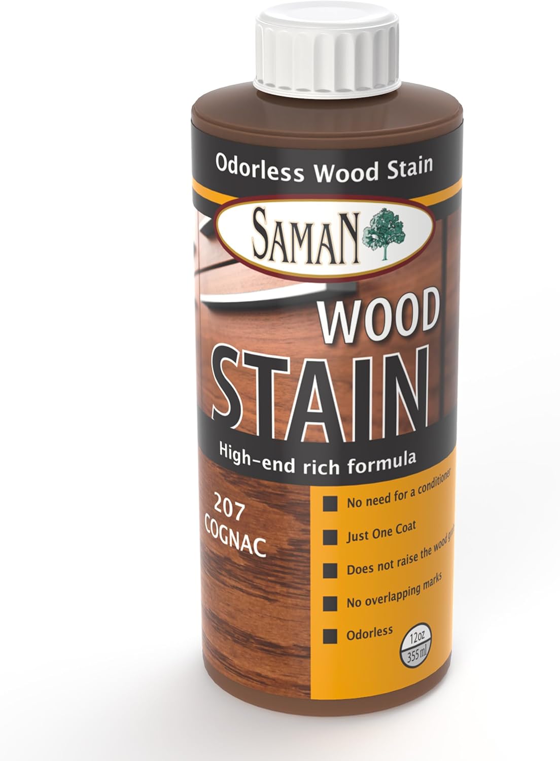 SamaN Interior Water Based Wood Stain - Natural Stain for Furniture, Moldings, Wood Paneling, Cabinets (Antique Walnut TEW-212-12, 12 oz)
