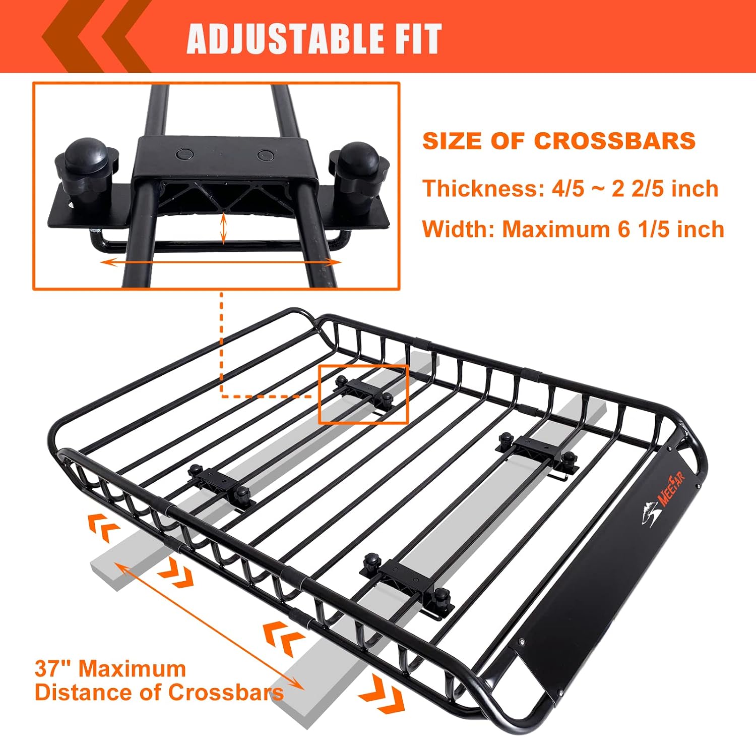 Roof Rack Rooftop Cargo Carrier Basket 65"*39"*6"+Waterproof Bag 20 Cu.Ft. | Roof Basket include Cargo Net with Hooks,Ratchet Straps,Combination Lock|200 Lbs Capacity,Universal Rooftop Large Roof Rack