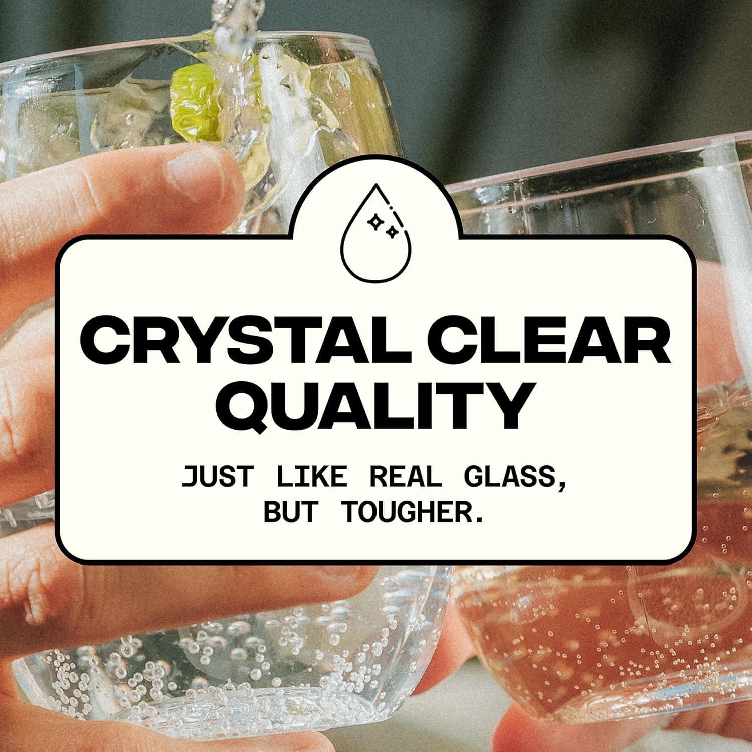 GOVINO Unbreakable Plastic Wine Glasses - Stemless Shatterproof Tritan Glassware, Fancy Cups That Look Like Glass, 12oz, Set of 4
