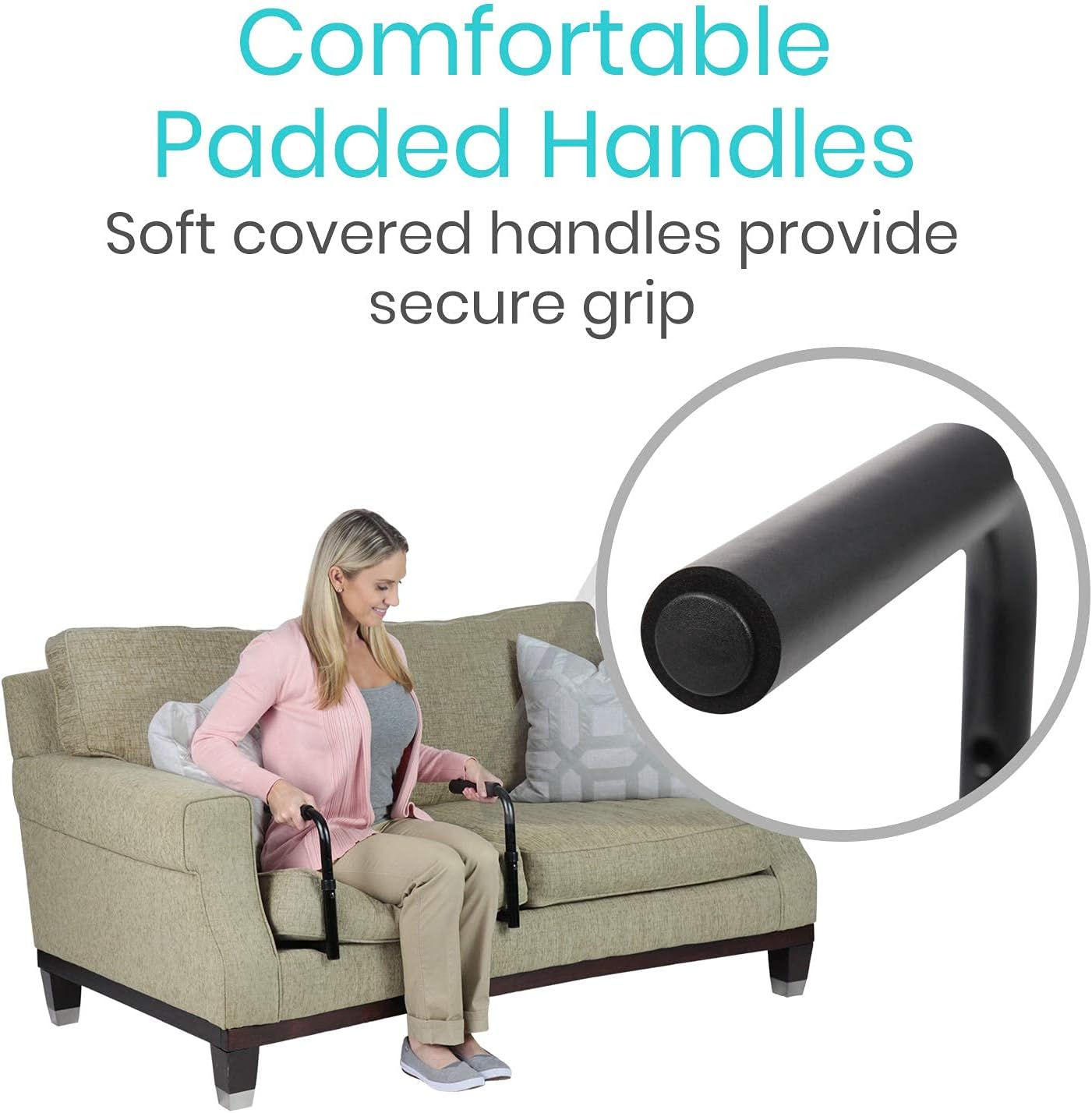 Vive Stand Assist - Mobility Standing Aid Rail for Couch, Chair | Assistance Handle for Patients, Elderly