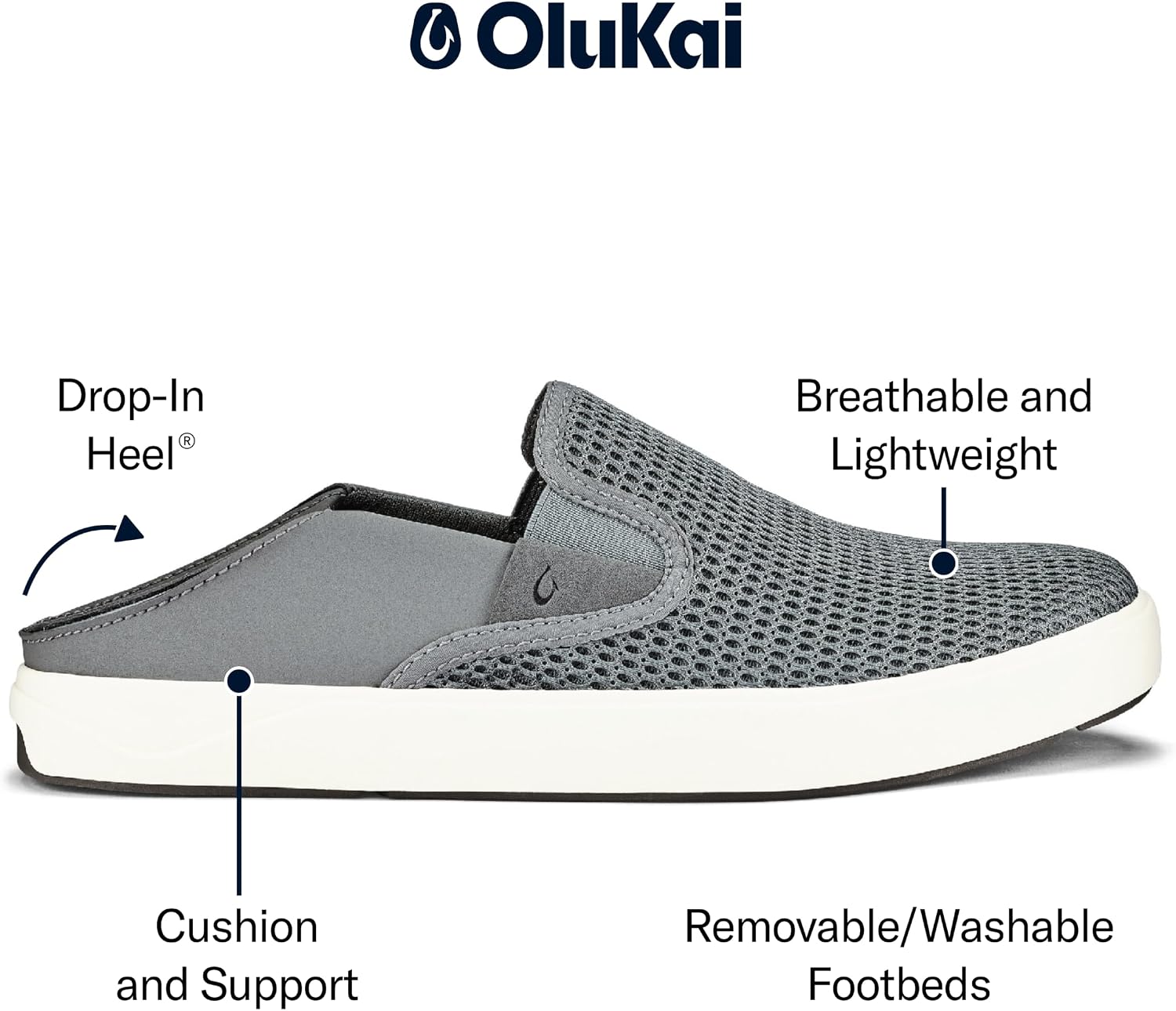 OluKai Lae'ahi Men's Slip On Shoes, Breathable Everyday Sneaker