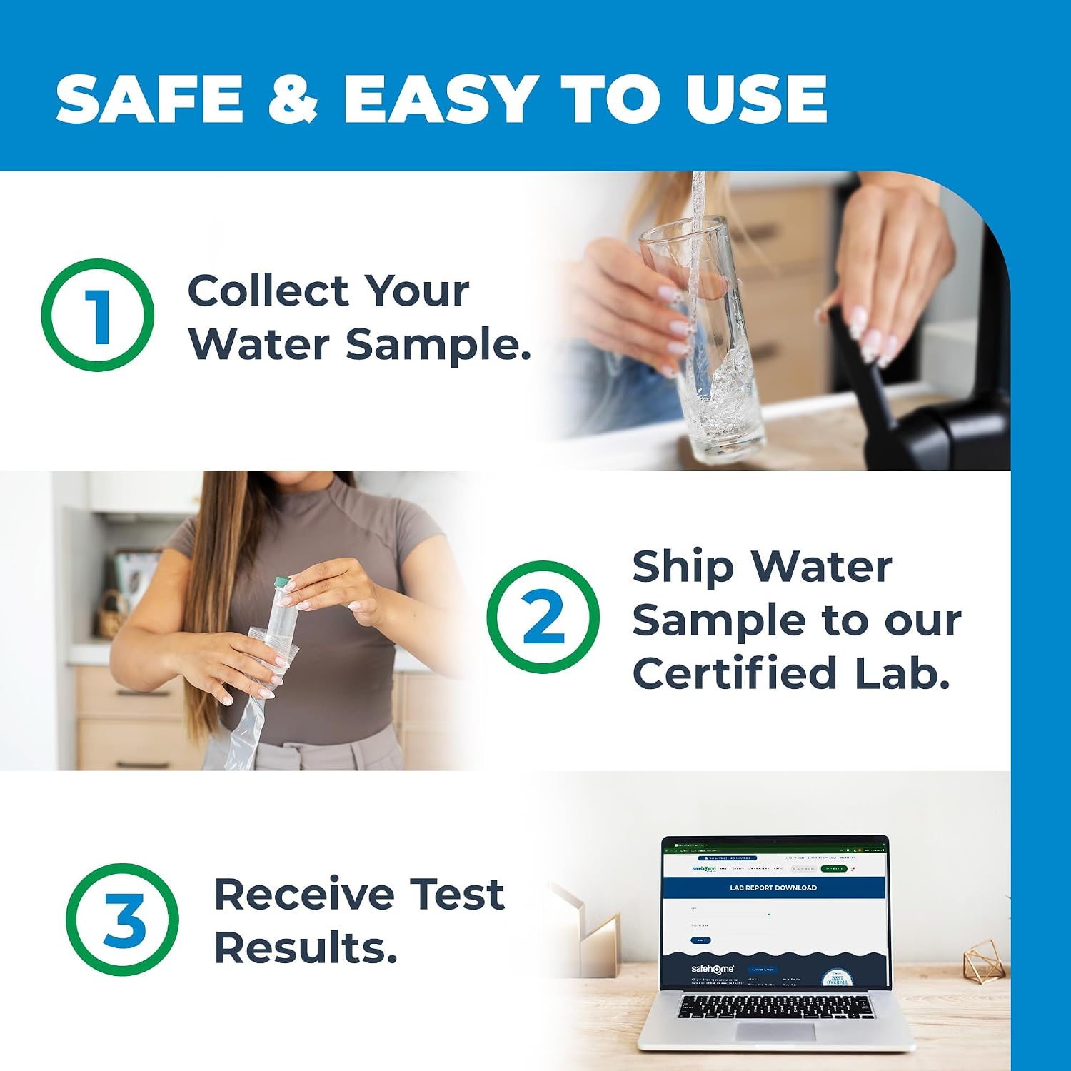 Safe Home® 200-in-1 Ultimate Drinking Water Test Kit – Tests for 200 Parameters at our EPA Certified Lab – Home Inspections, Mortgage Loans, Real Estate Transactions, & More