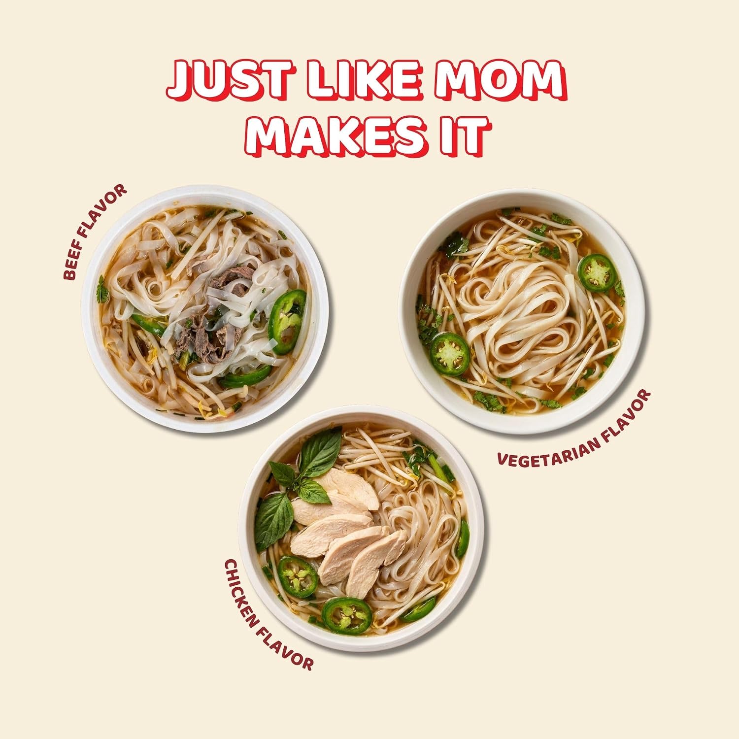 VIFON Pho Bo Vietnamese Beef Flavor Rice Noodle Bowl, 70g (Pack of 12) | Authentic Vietnamese Instant Pho | Halal Certified | Includes Seasoning & Oil Packets | Ready in 3 Minutes