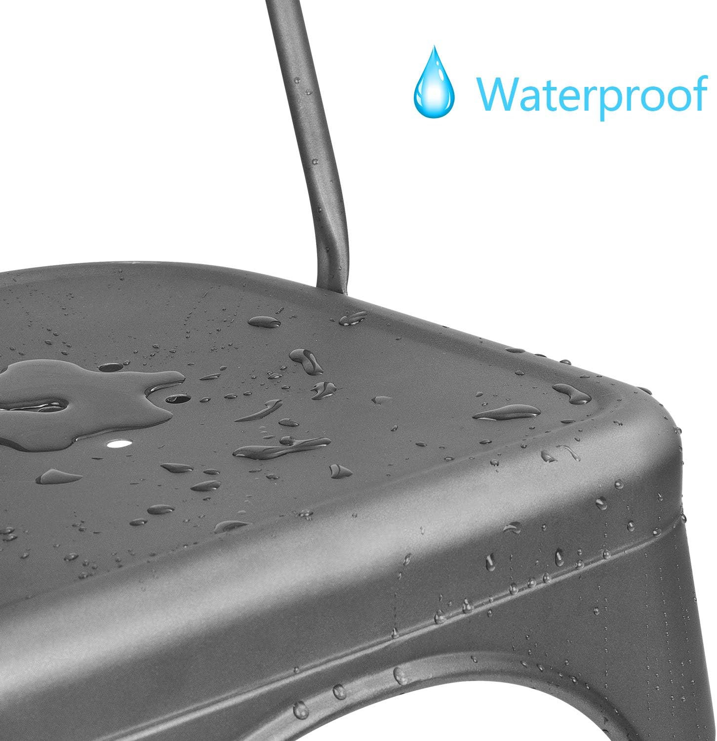 Furmax Metal Dining Chair Indoor Outdoor Use Stackable Classic Trattoria Chair Chic Dining Bistro Cafe Side Metal Chairs Set of 4 (Ivory White)