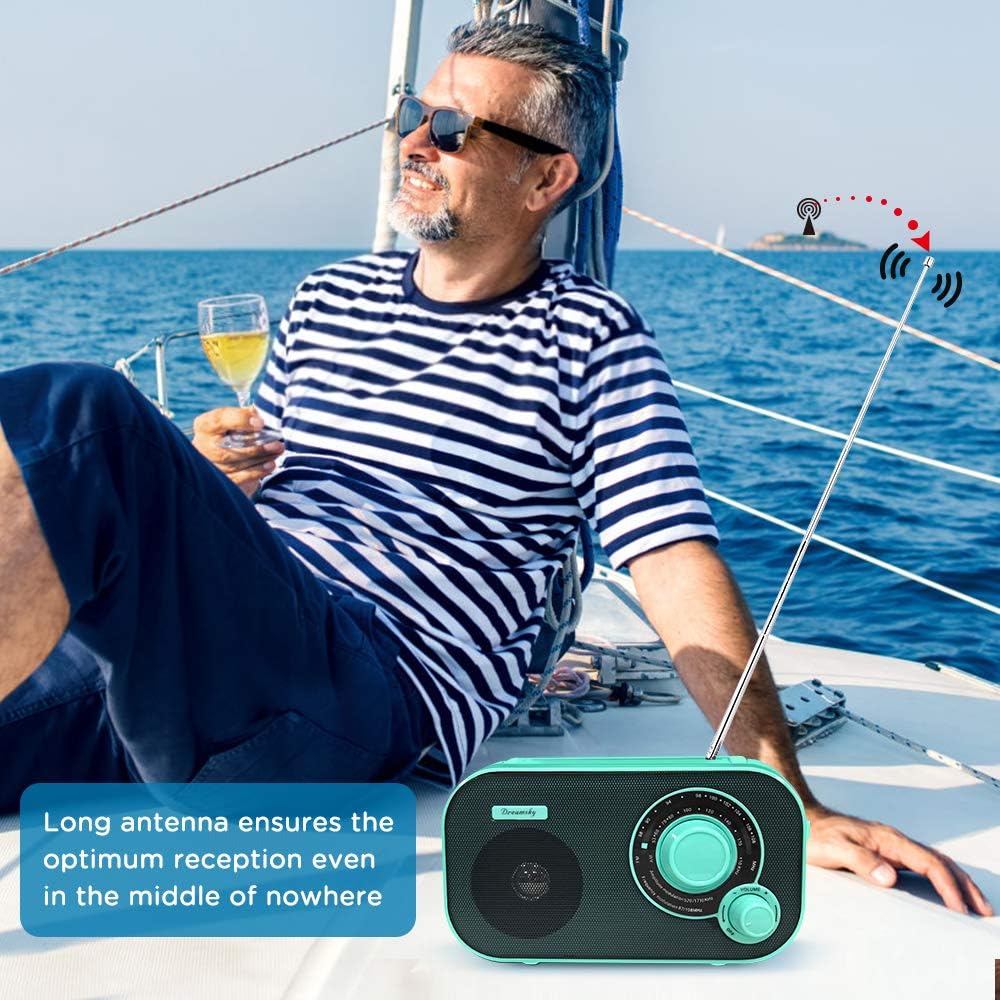 DreamSky AM FM Portable Radio Plug in Wall or Battery Operated