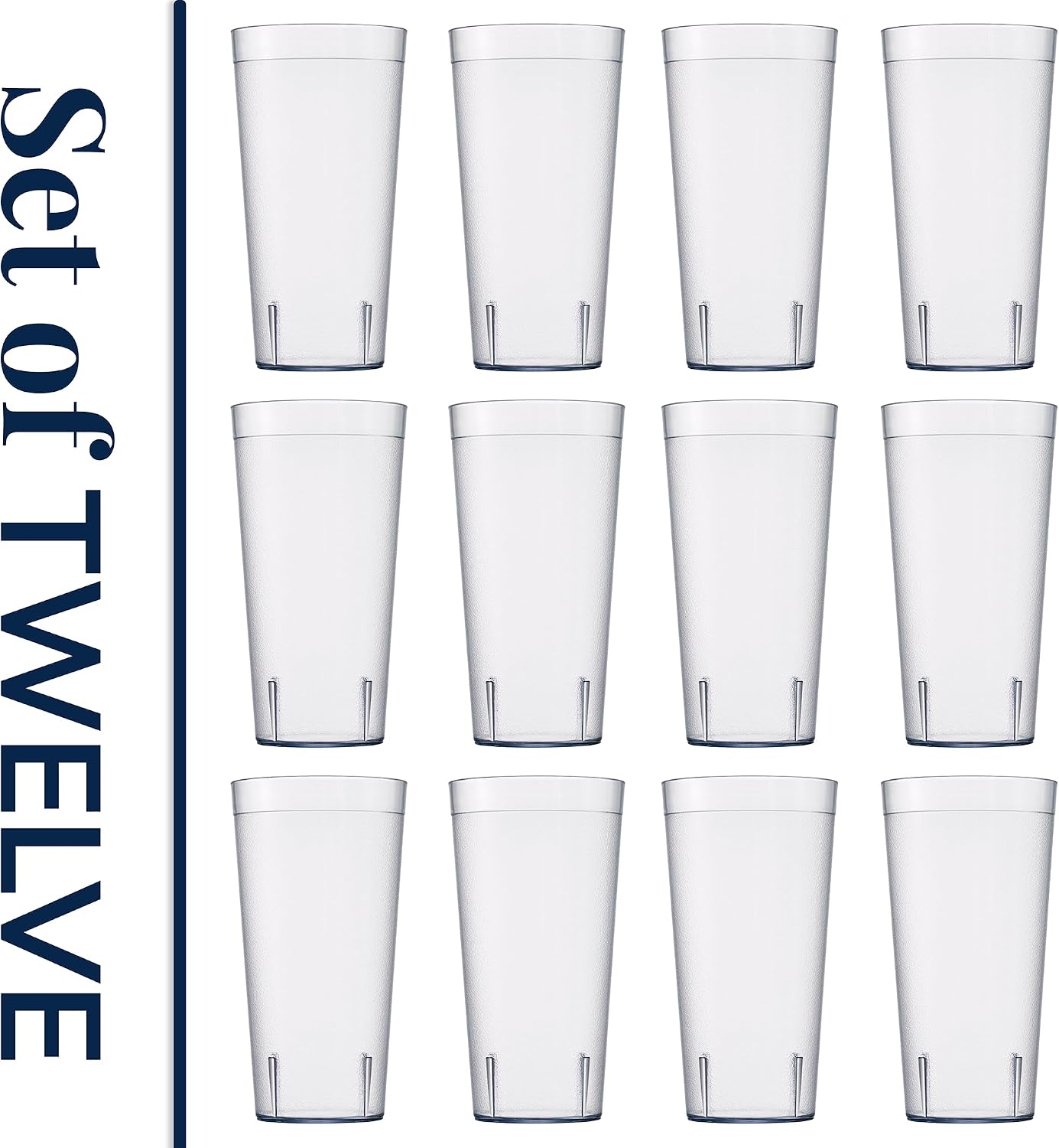 US Acrylic Cafe Plastic Reusable Tumblers (Set of 16) 20-ounce Water Cups Coastal Colors | Restaurant Style Drinking Glasses Value Set, Stackable, BPA-free, Made in the USA | Top-rack Dishwasher Safe