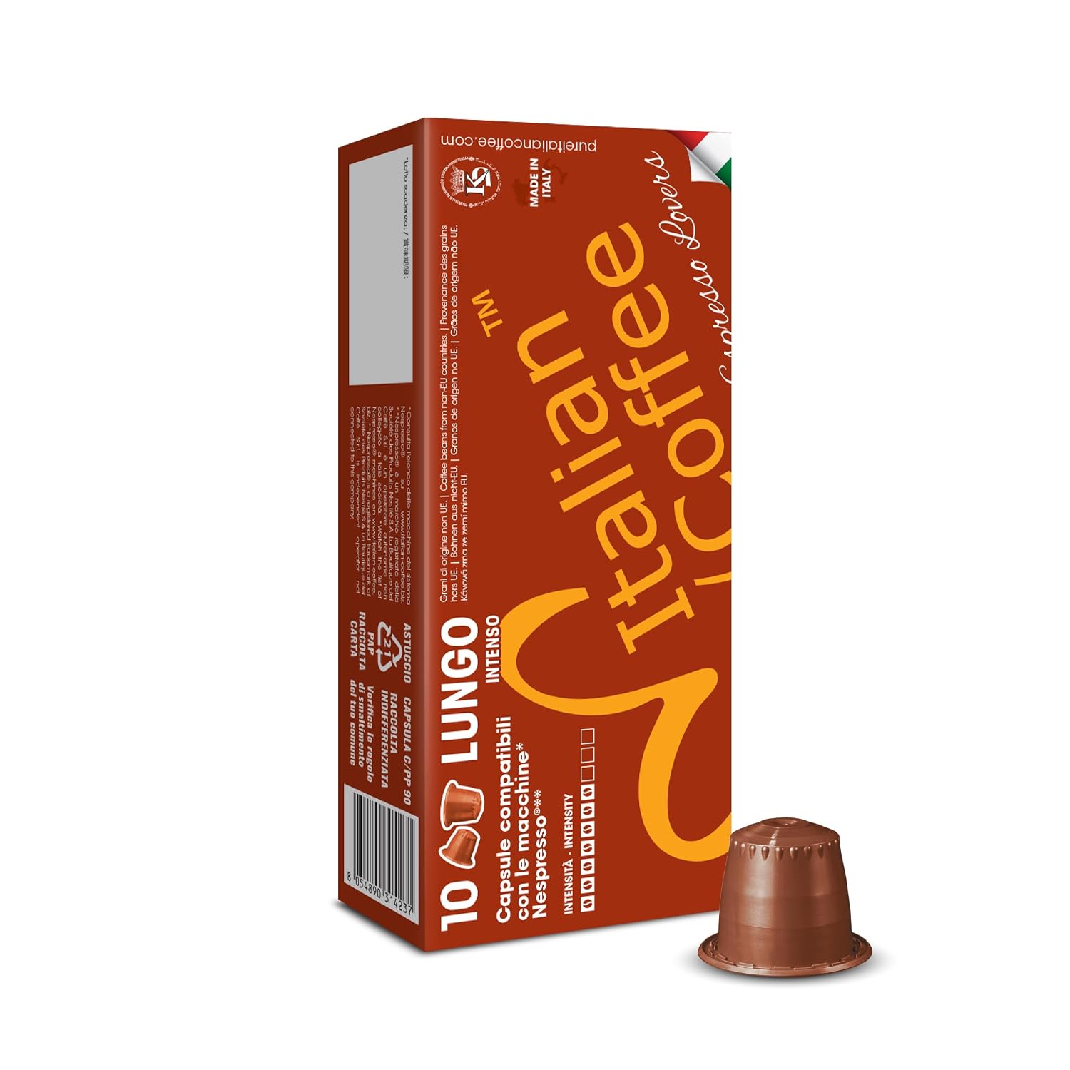 Italian Coffee Pods for Nespresso Original (Pack of 100 Regular Passione) | Compatible with Nespresso Original Machines, BPA-free espresso capsules, made in Italy, Intensity 9/10