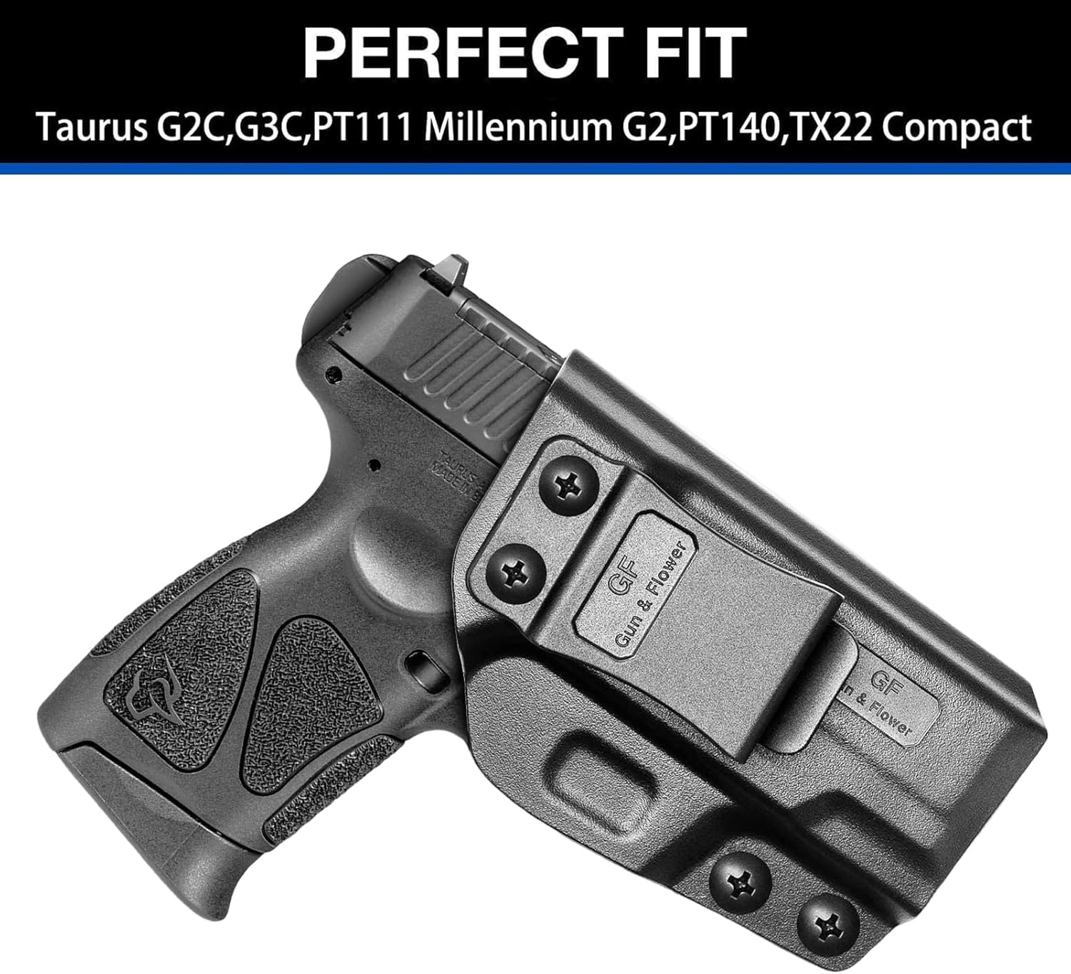 Taurus G2C & G3C Polymer IWB Holster Concealed Carry | Adj. Cant & Retention | Inside Waistband | Compatible with Taurus G3C/ G2C/ G2S/ PT111/ PT140