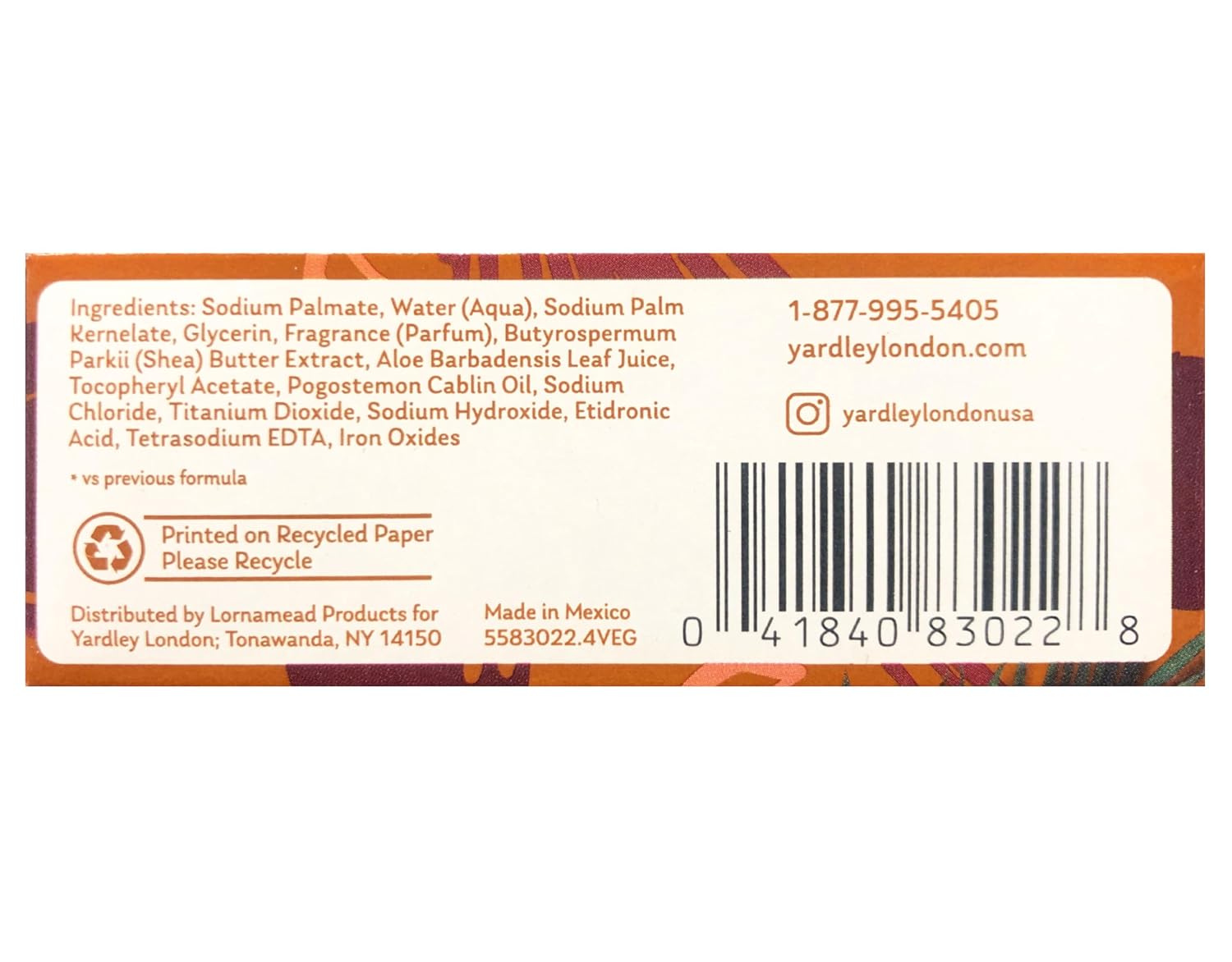 Yardley Creamy Coconut Bath Bar, 4 Ounces - Pack of 8