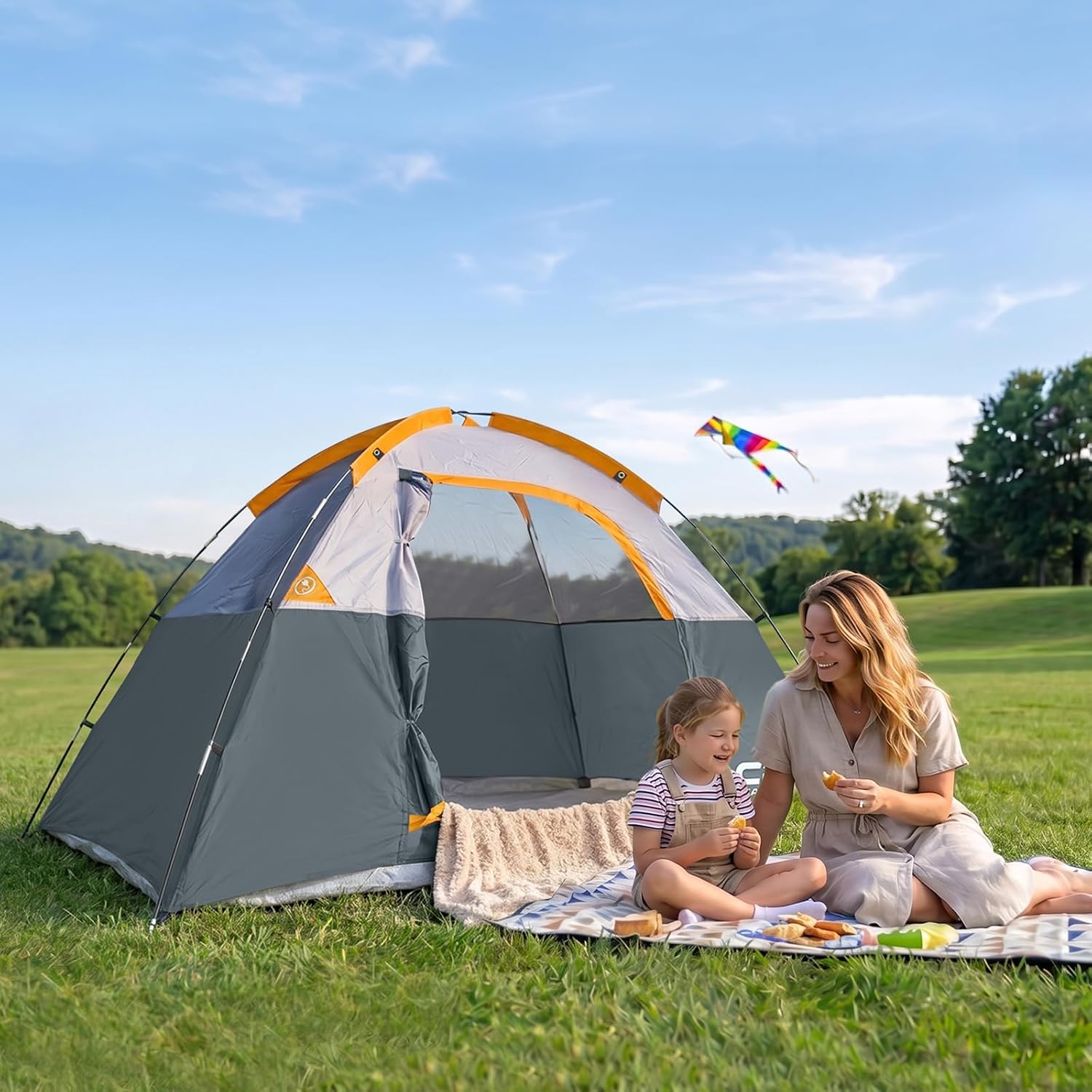 CAMPROS CP 3 Person Tent, Waterproof Dome Tents for Camping with Rainfly