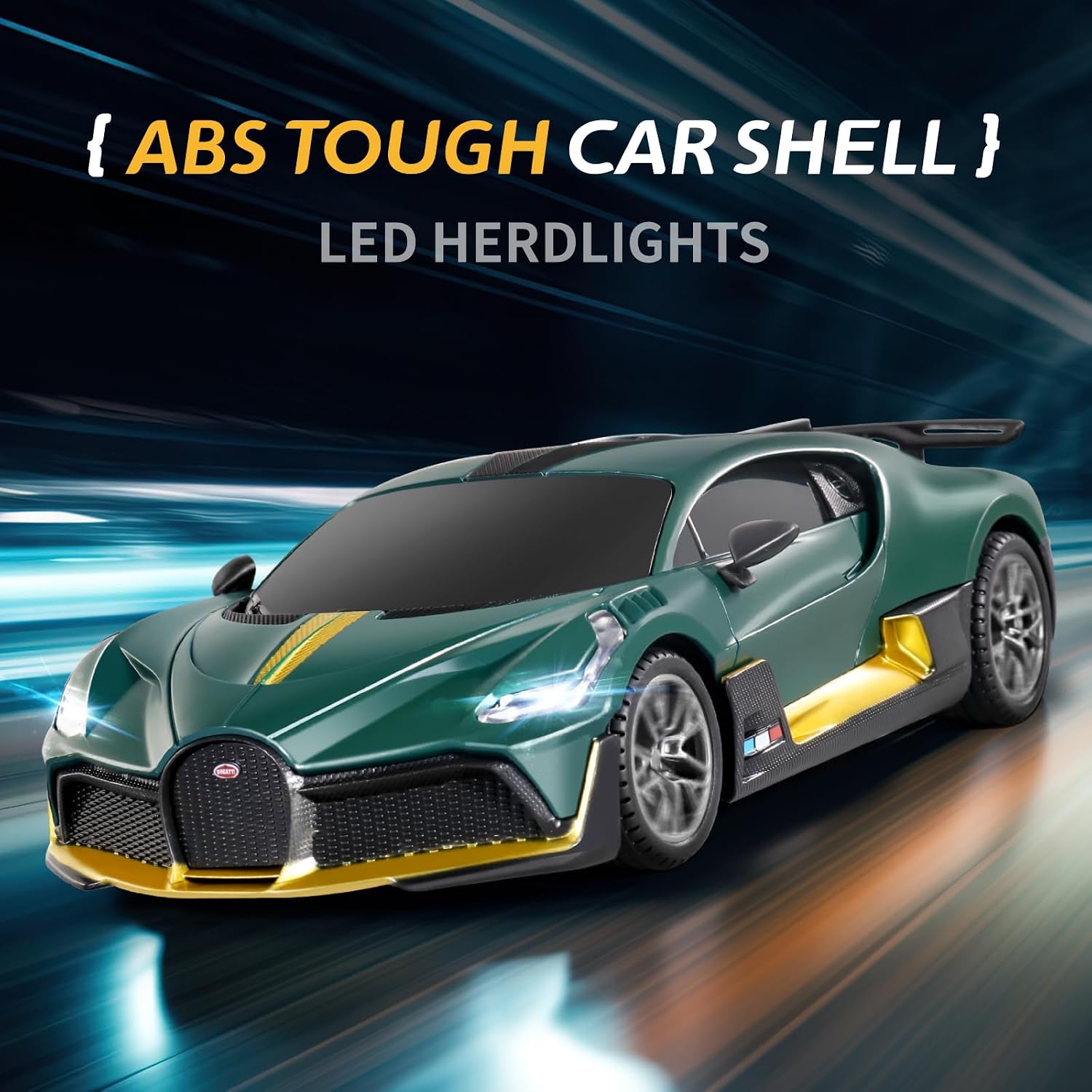 MIEBELY Licensed Bugatti Divo 1:24 Model RC Race Car for Kids Adults | Officially licensed;2.4GHz control; LED headlights;3.7V battery;sturdy ABS;indoor/outdoor play;gift for boys & collectors