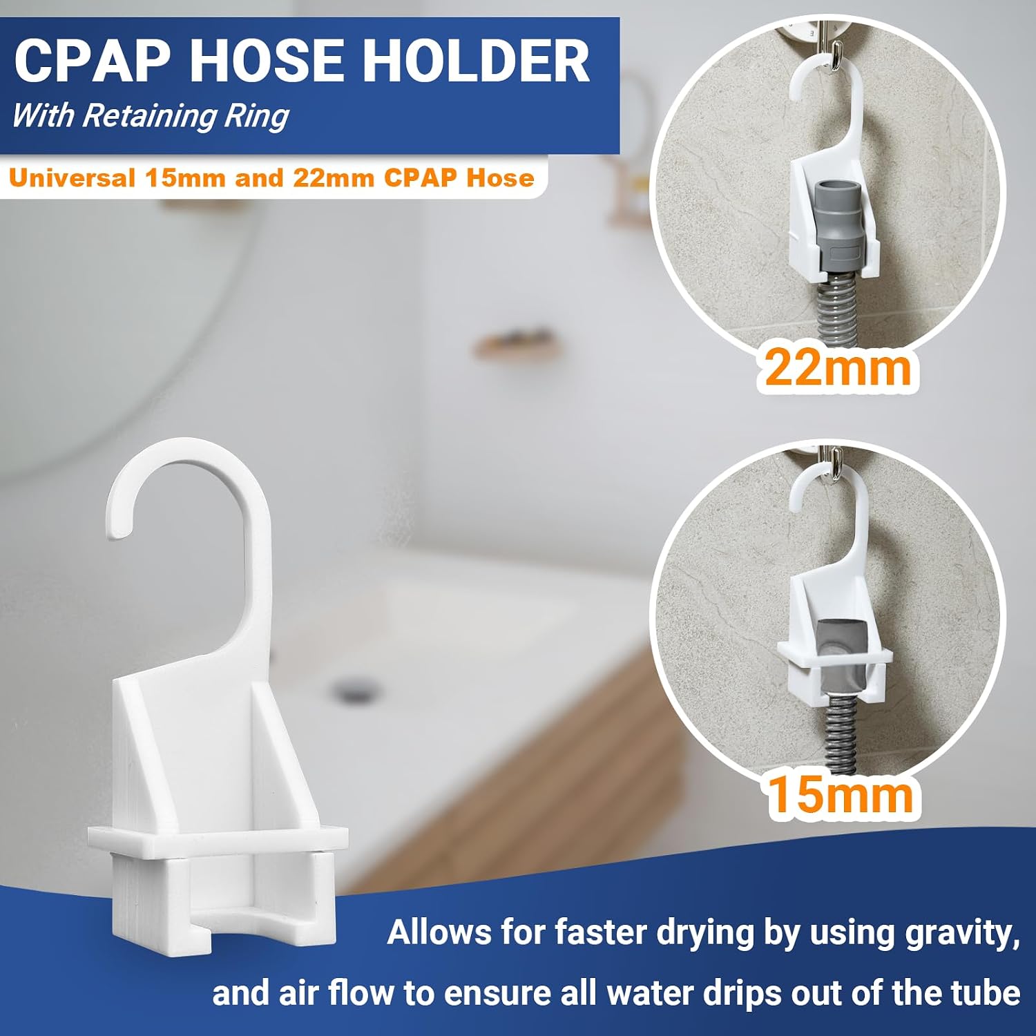 9 Pack CPAP Cleaning Kit, Collapsible Wash Basin, CPAP Hose Holder | CPAP Tube Clips, CPAP Tubing Holder