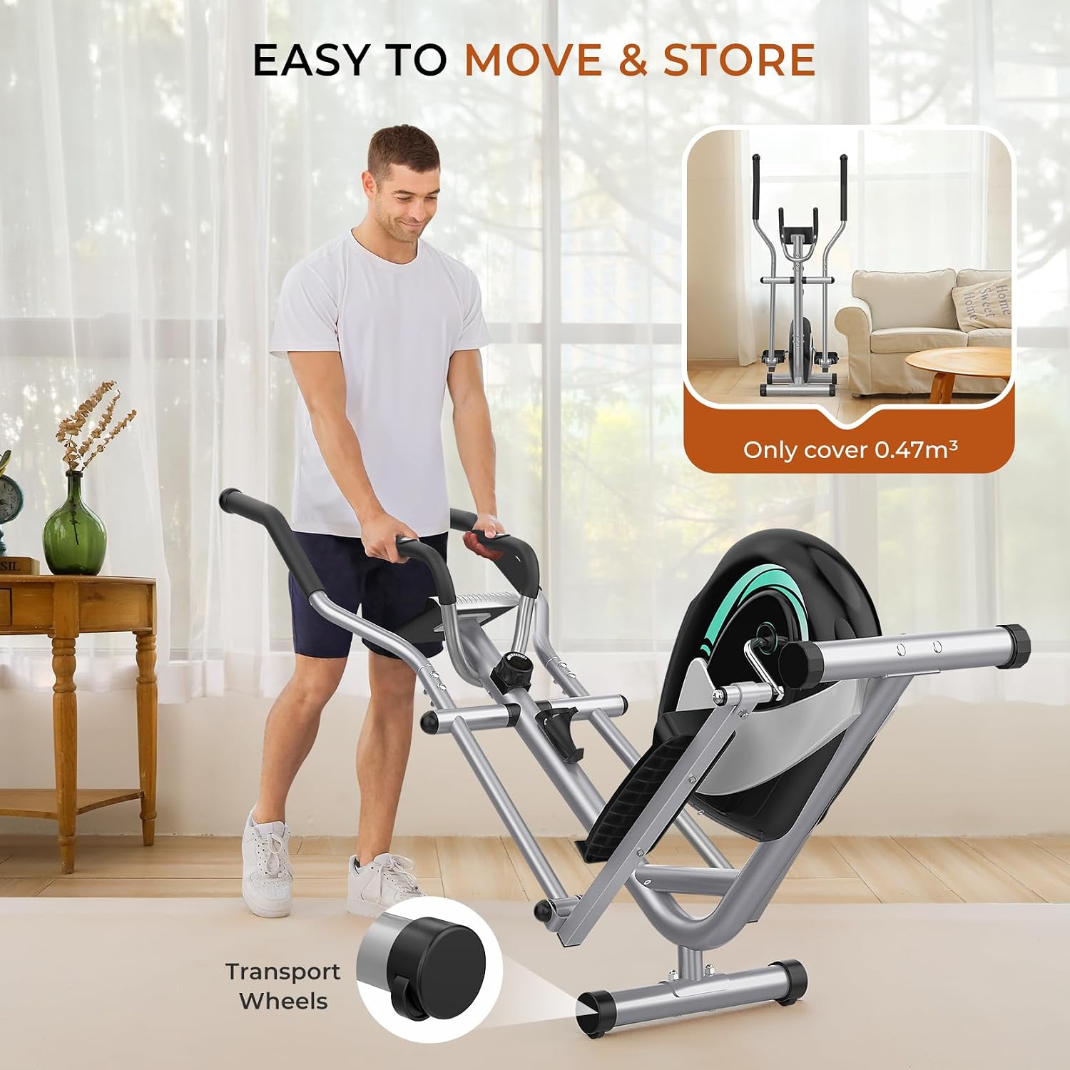 Dripex Elliptical Exercise Machine, Elliptical Machine for Home with 16 Resistance Levels, Quiet & Smooth Magnetic Elliptical Training Machines with 13.2 lb Flywheel, LCD Monitor & Pulse