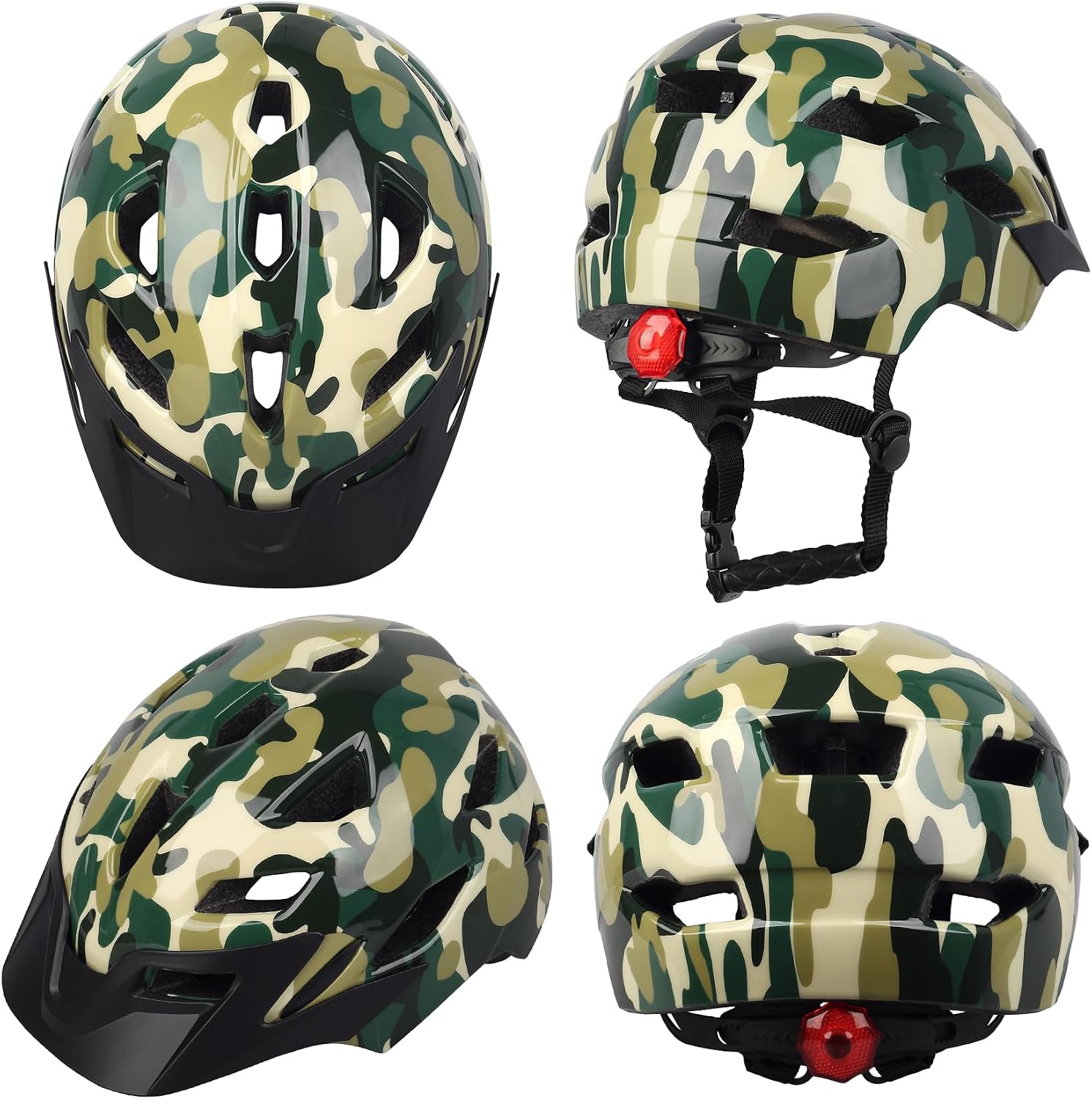Kids Bike Helmet with LED Light for Youth Teen Toddler Boys Girls
