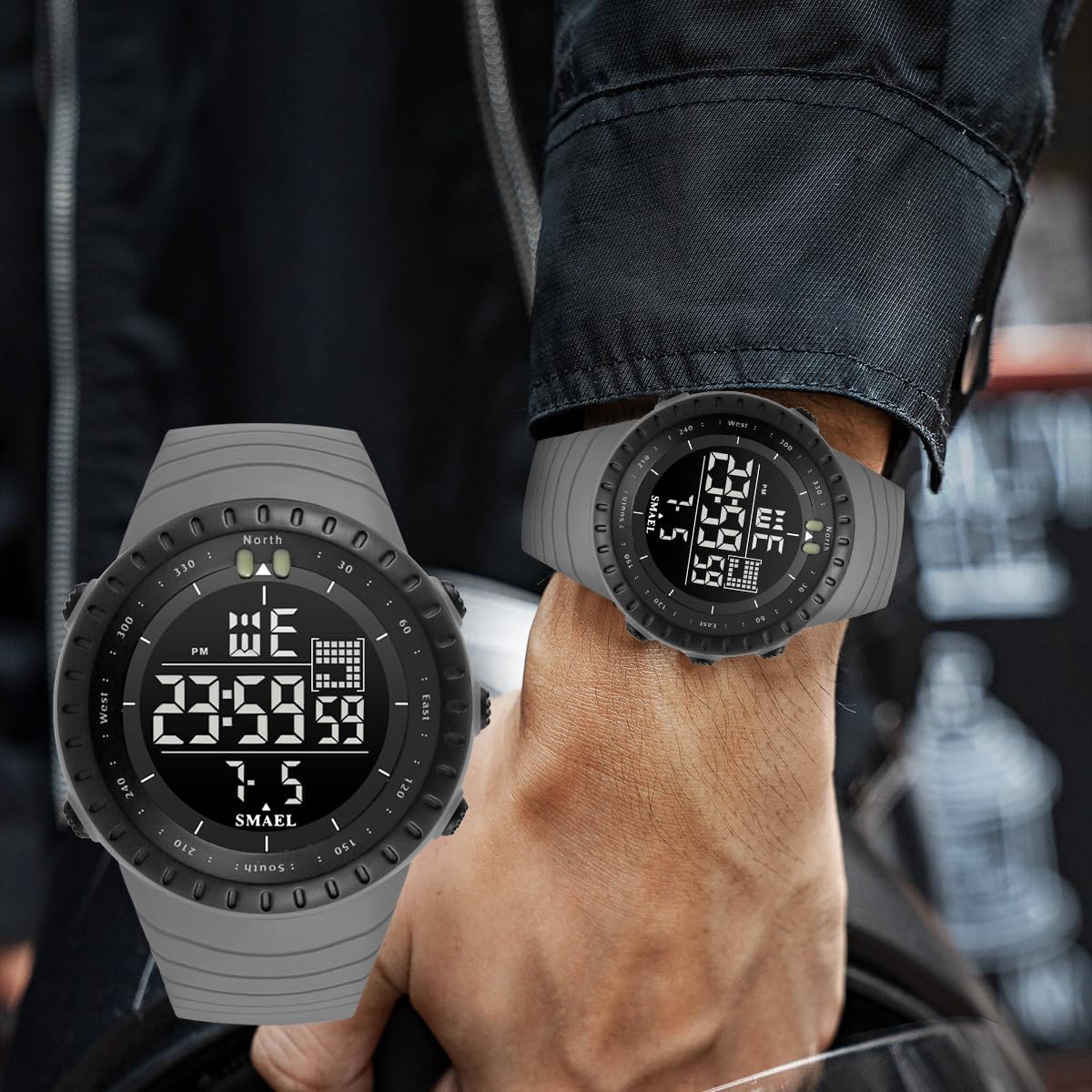 L LAVAREDO Mens Digital Watch Sports Military Watches Waterproof Outdoor Chronograph Wrist Watches for Men with LED Back Ligh/Alarm/Date