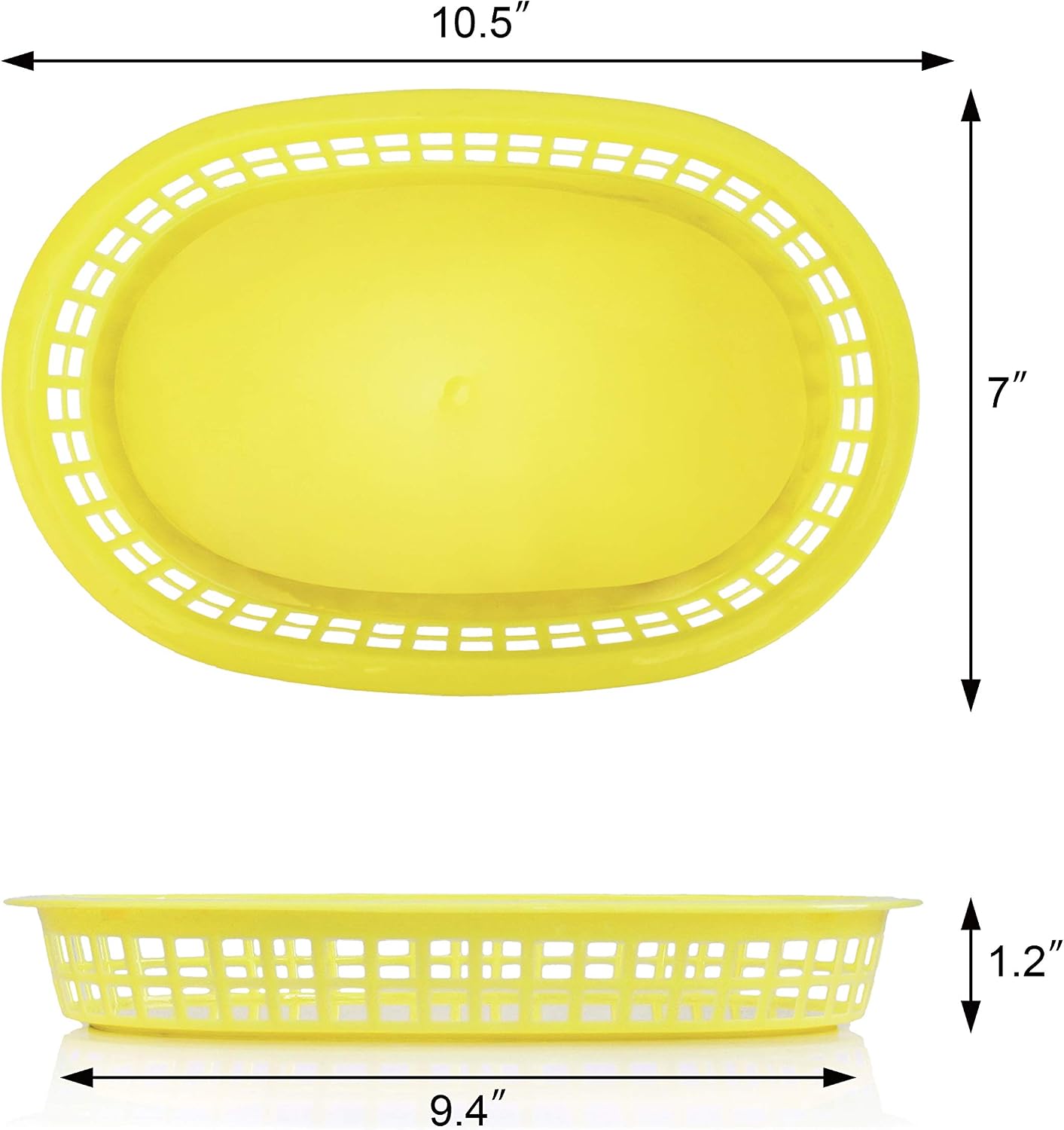 New Star Foodservice Fast Food Baskets, 10.5 x 7 Inch, Set of 12, Yellow