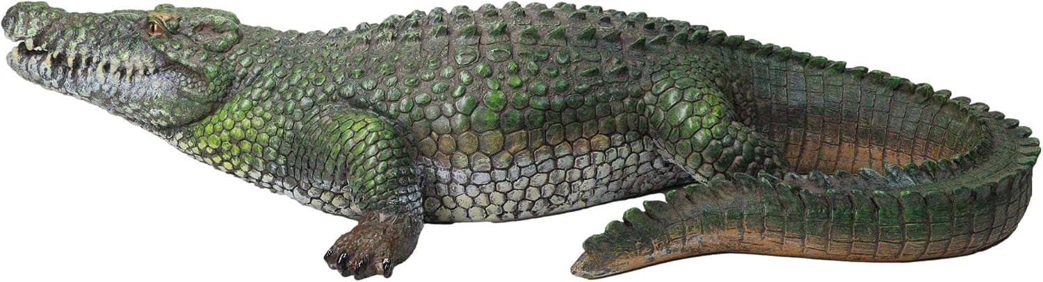 Ebros Gift 21" Long Realistic Alligator Crocodile Gallery Quality Statue As Home and Garden Decor Prank Surprise Guest Greeter of Alligators